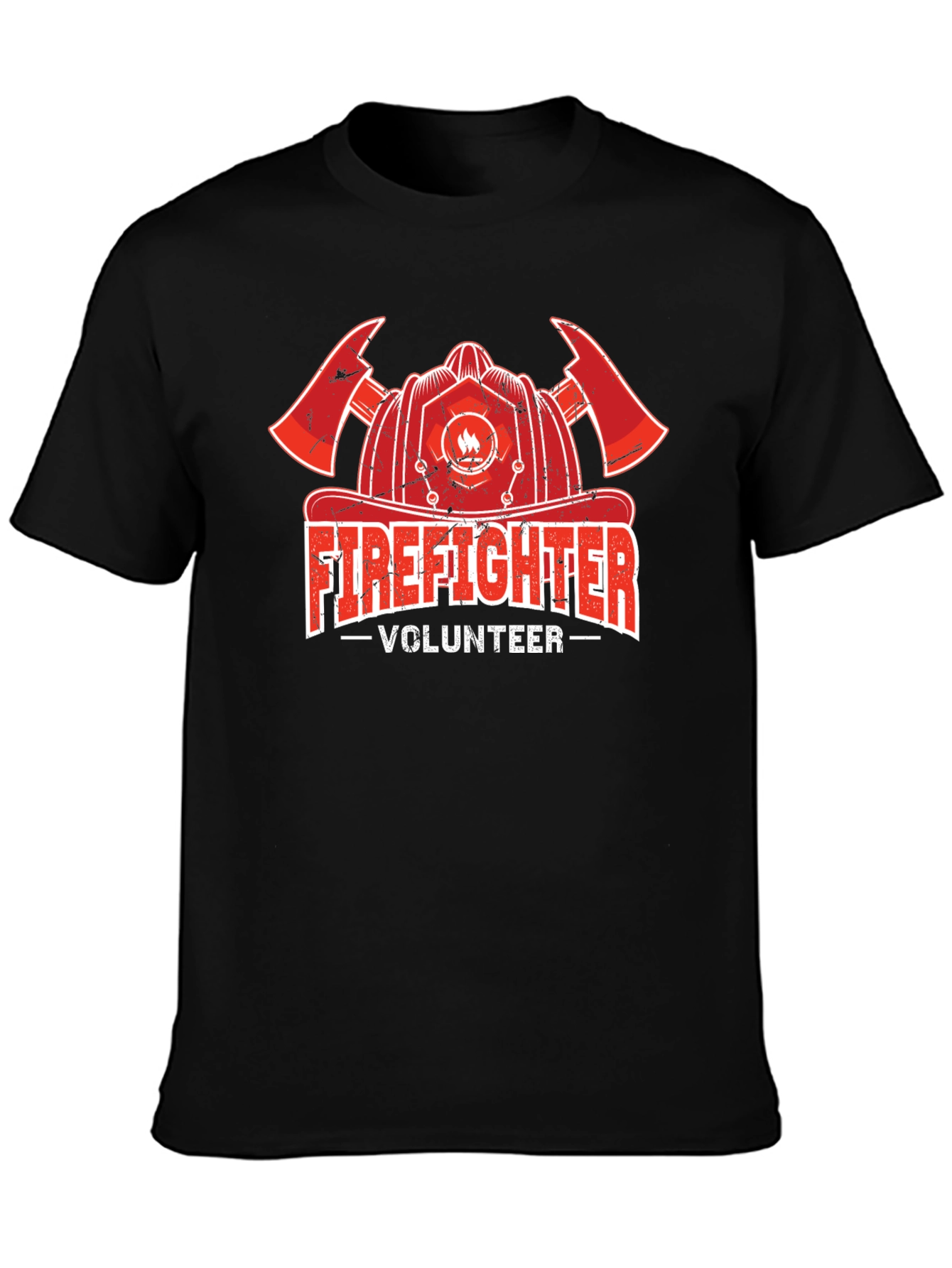 Firefighter Volunteer T-Shirt - Black