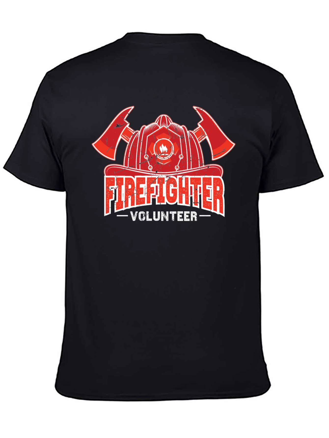 Firefighter Volunteer T-Shirt - Black