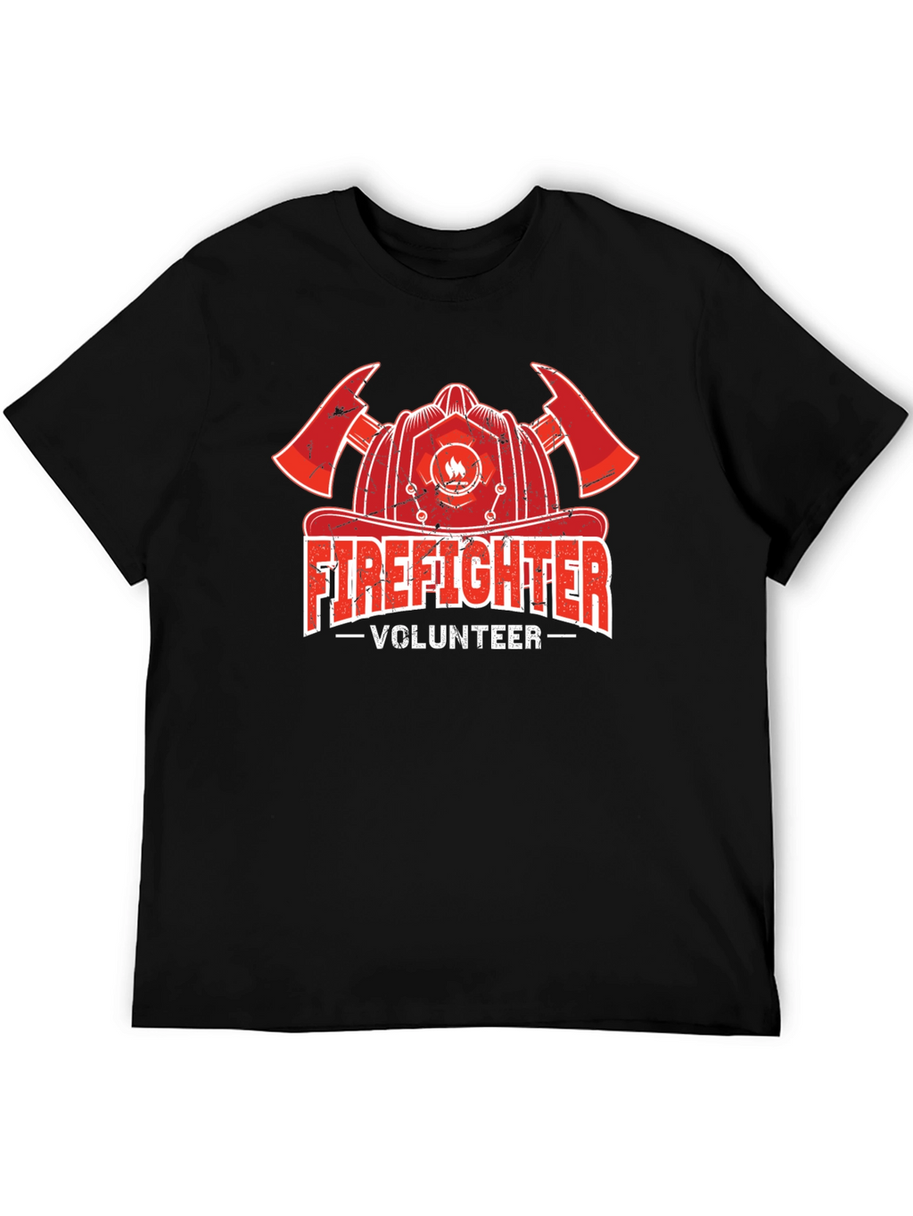 Firefighter Volunteer T-Shirt - Black