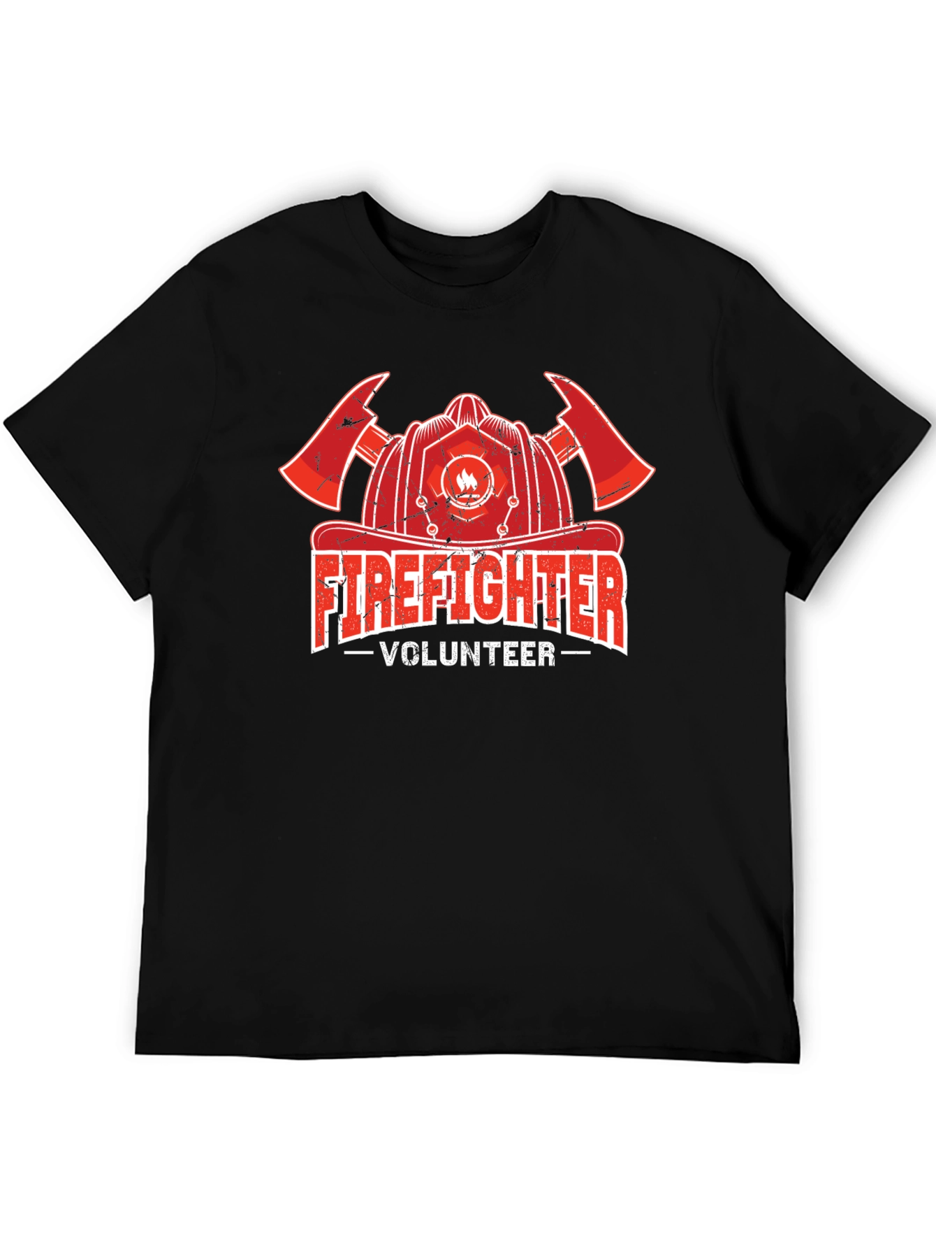 Firefighter Volunteer T-Shirt - Black