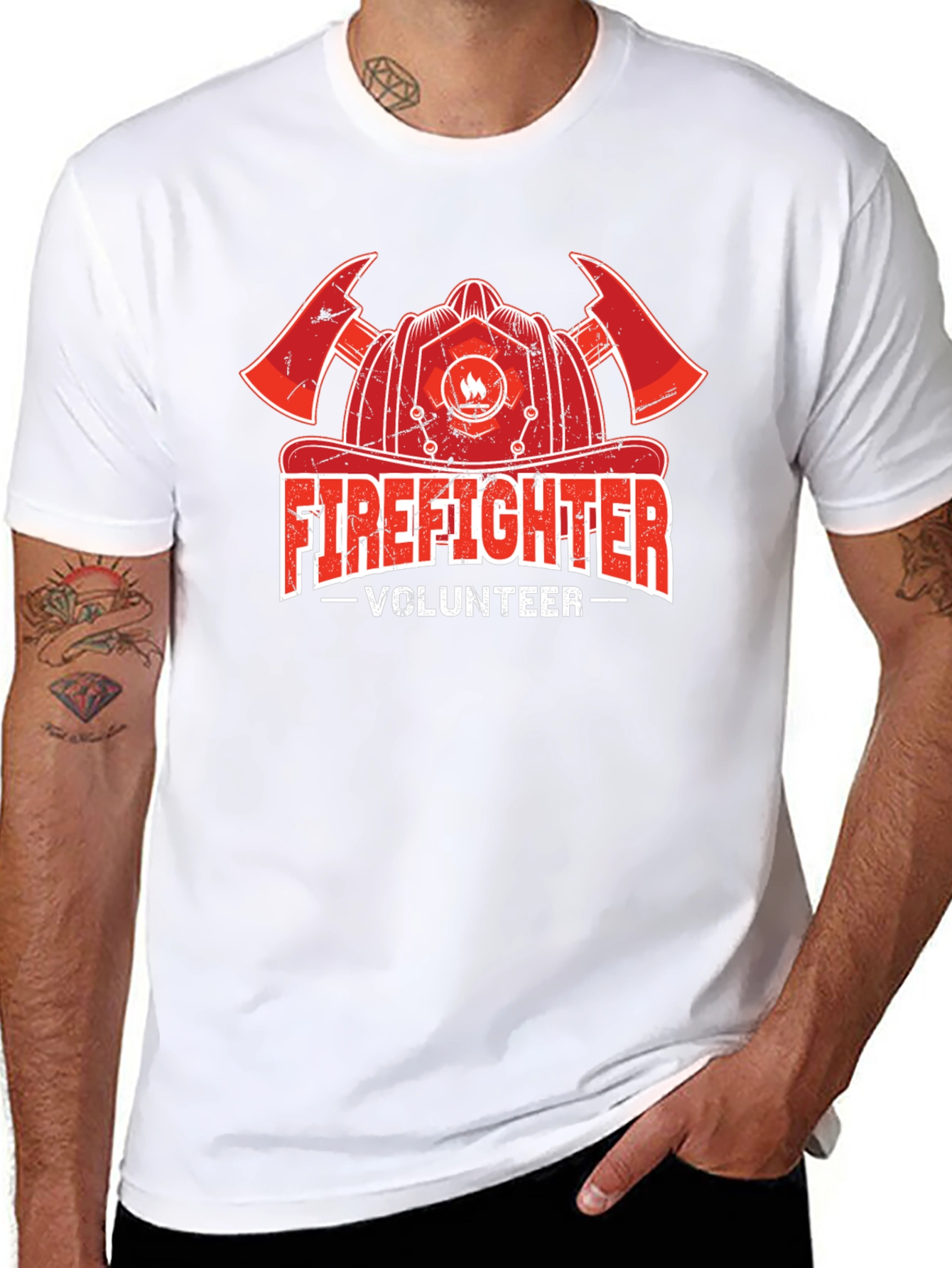 Firefighter Volunteer T-Shirt - Black