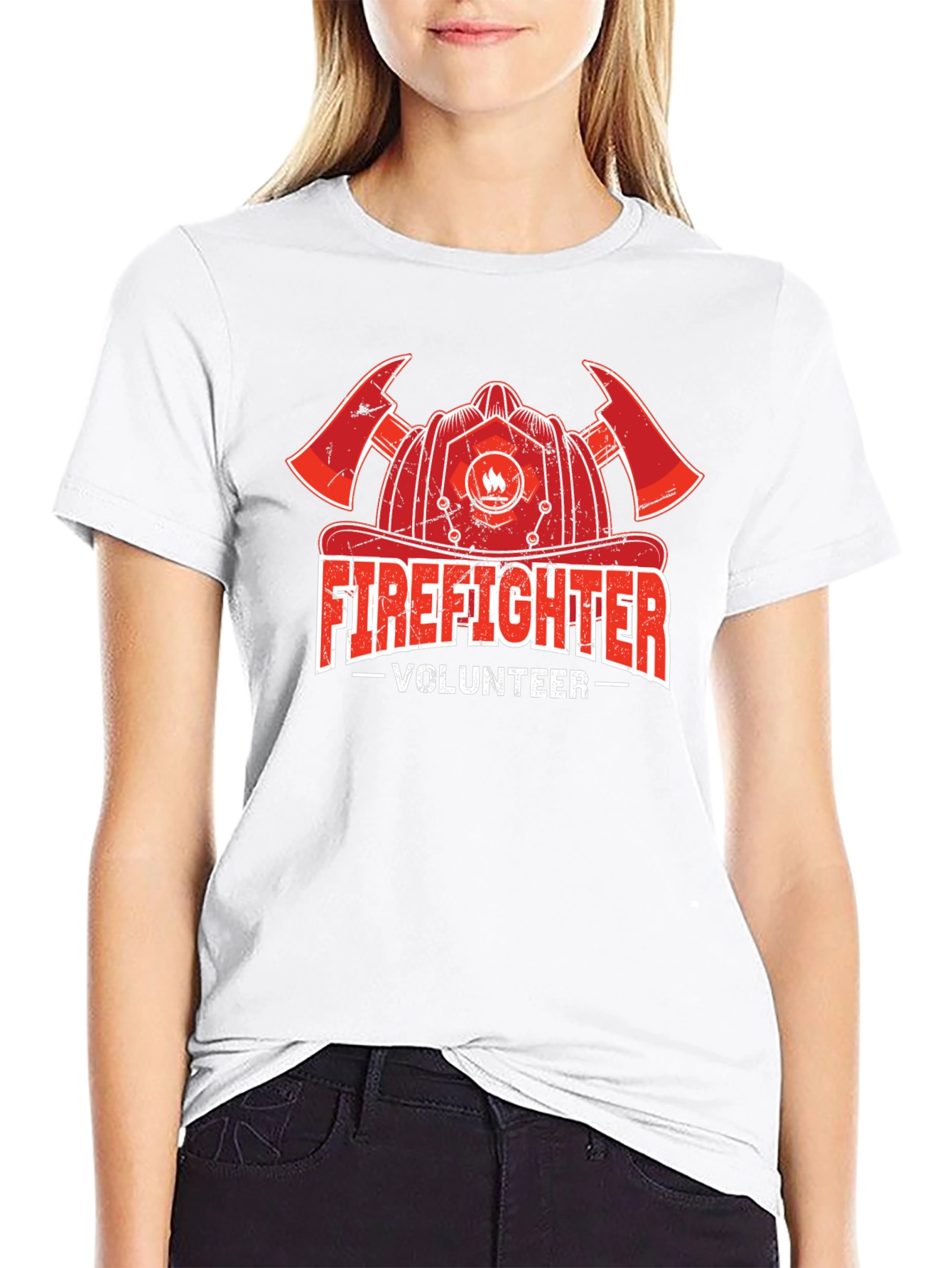 Firefighter Volunteer T-Shirt - Black