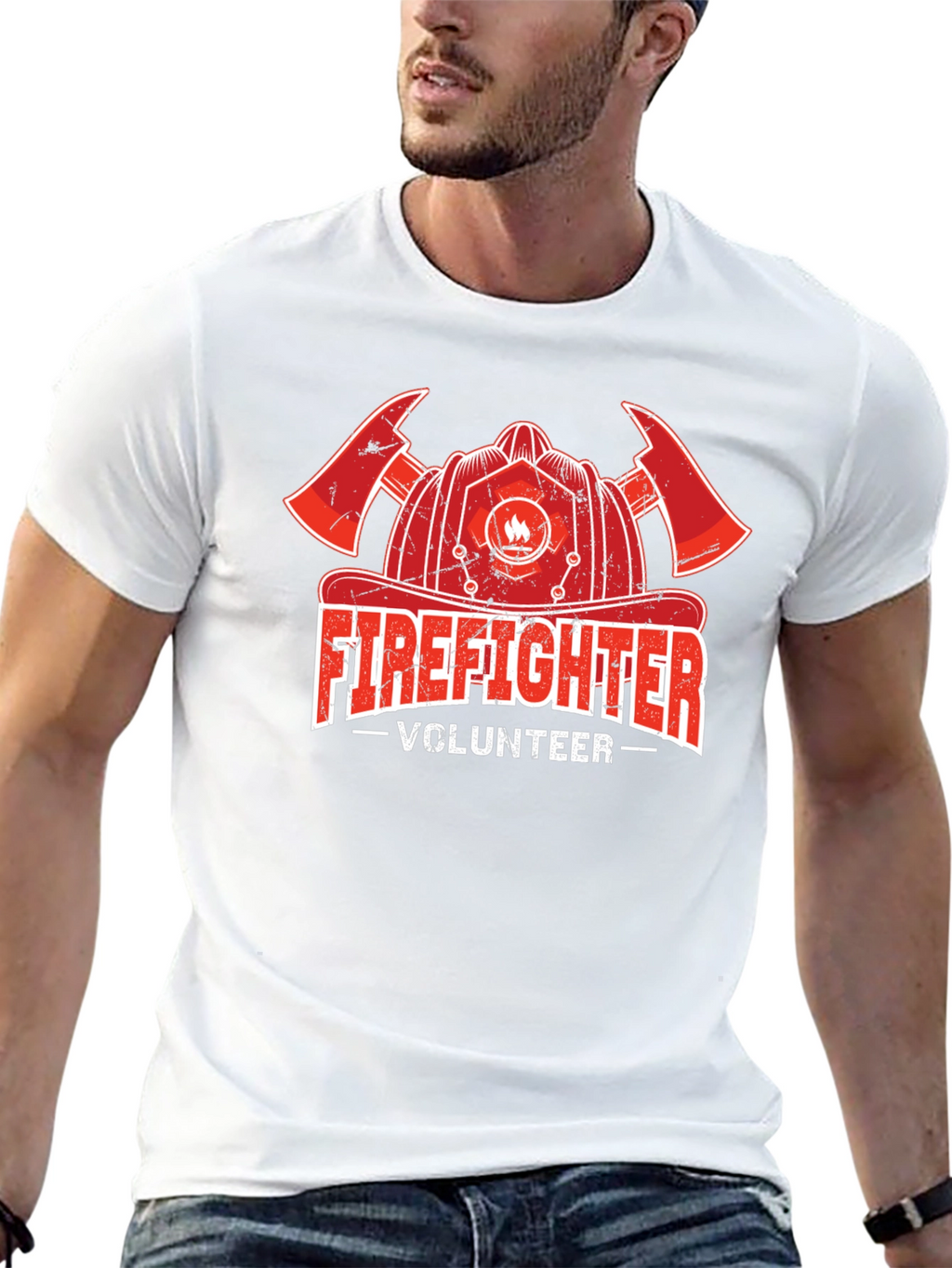 Firefighter Volunteer T-Shirt - Black