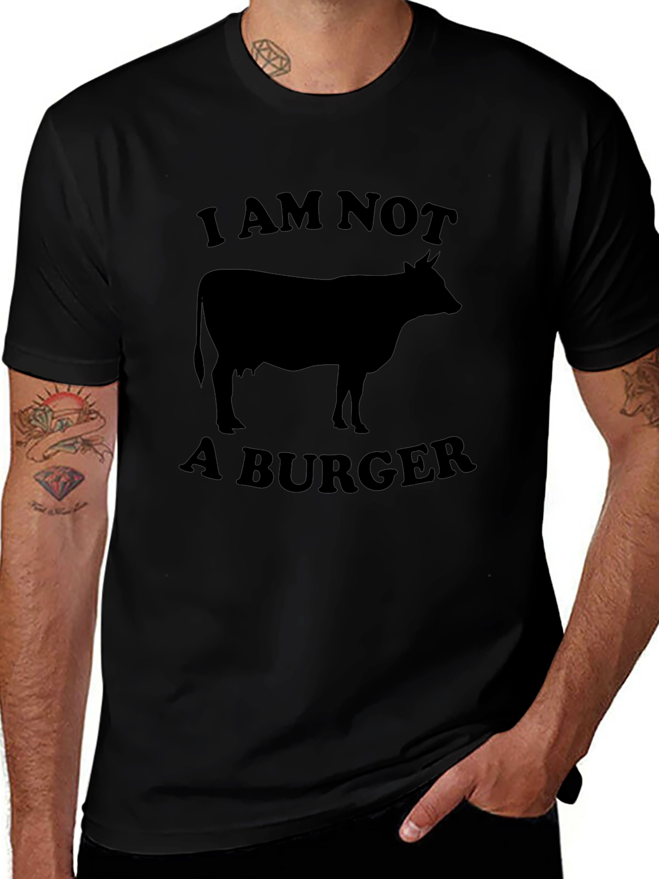 Funny Vegan T-Shirt: I Am Not A Burger