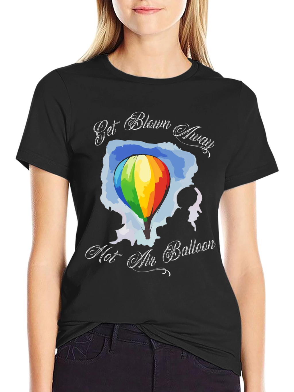 Get Blown Away Hot Air Balloon Graphic T-Shirt