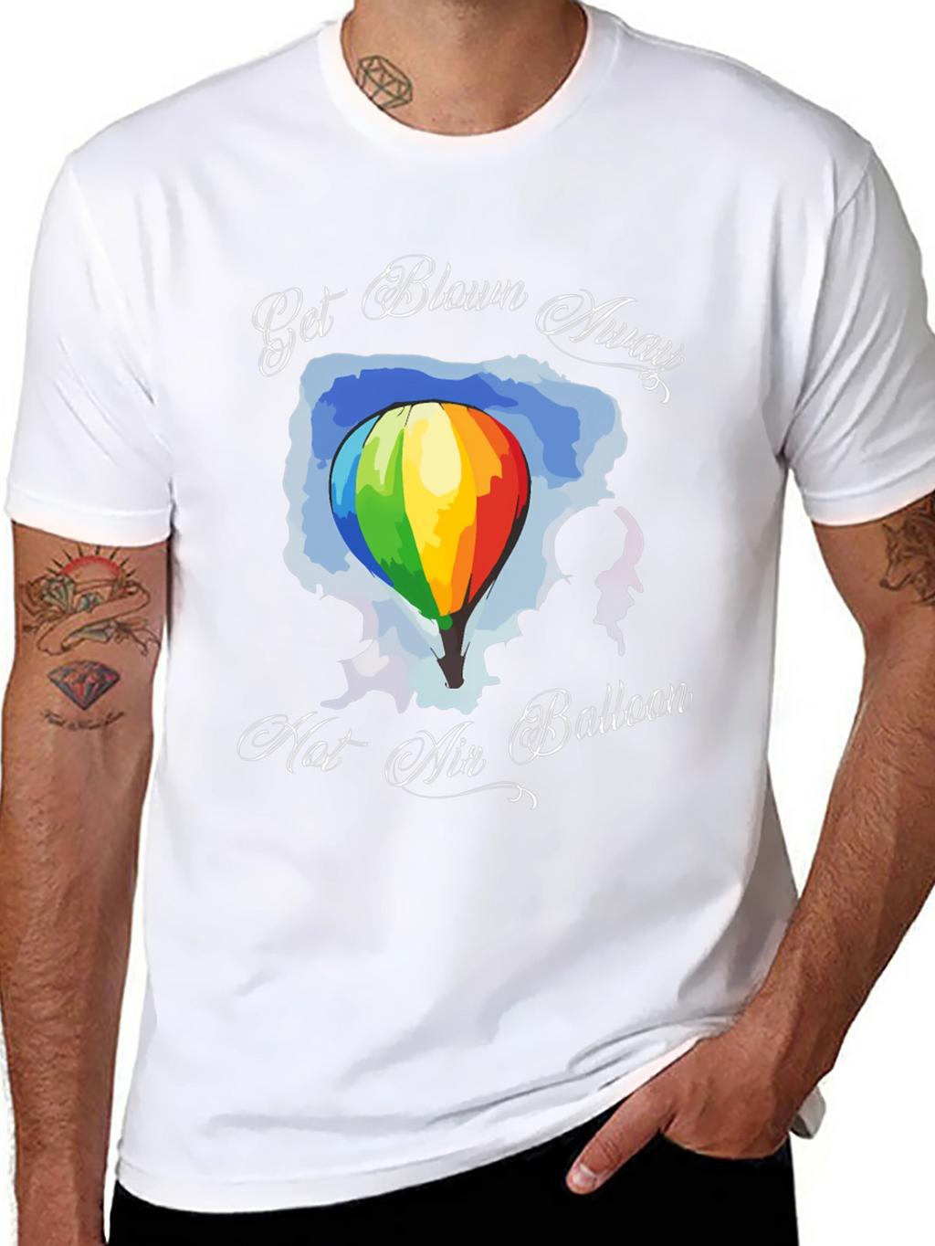 Get Blown Away Hot Air Balloon Graphic T-Shirt