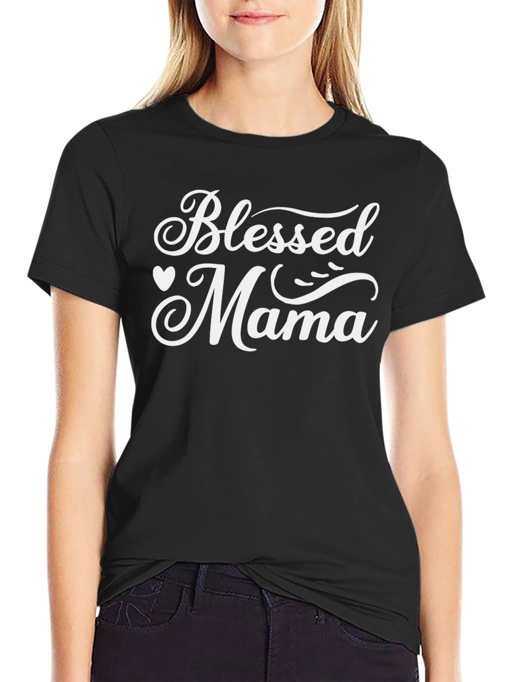 Blessed Mama Black T-Shirt - Cute Mothers Day Gift