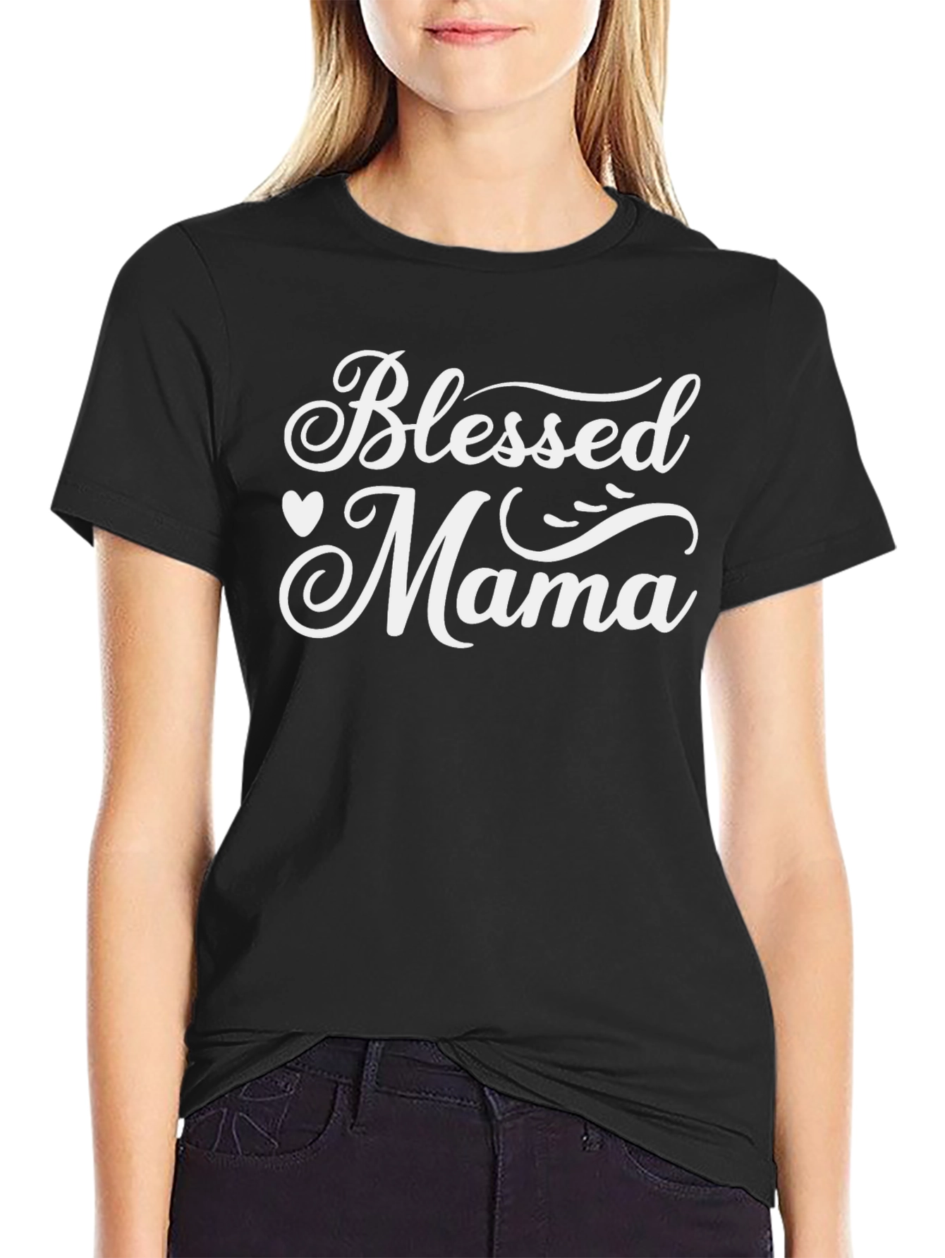Blessed Mama Black T-Shirt - Cute Mothers Day Gift