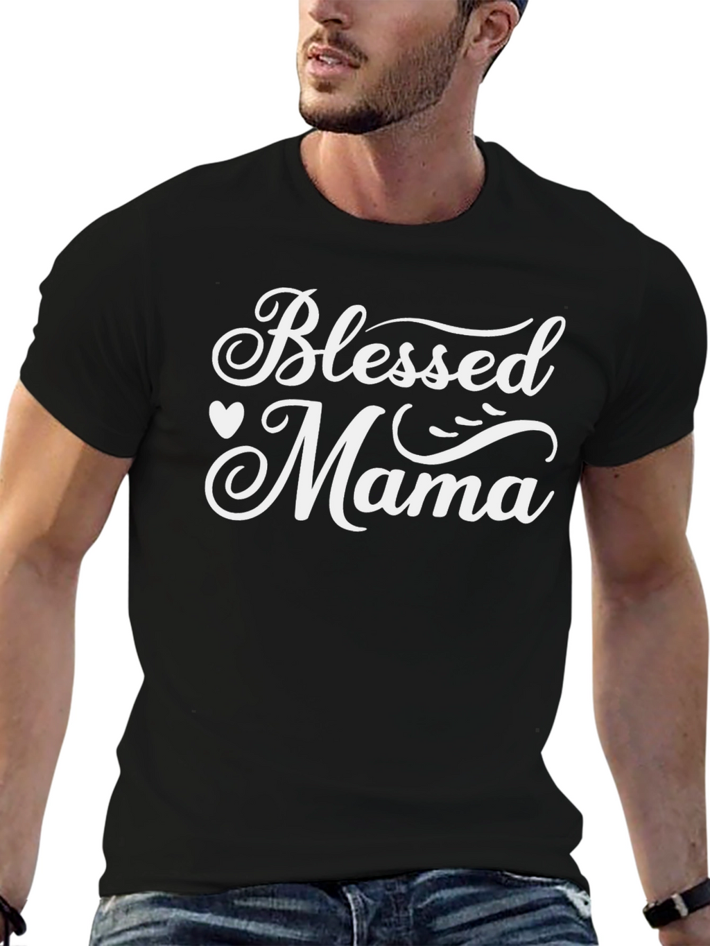 Blessed Mama Black T-Shirt - Cute Mothers Day Gift