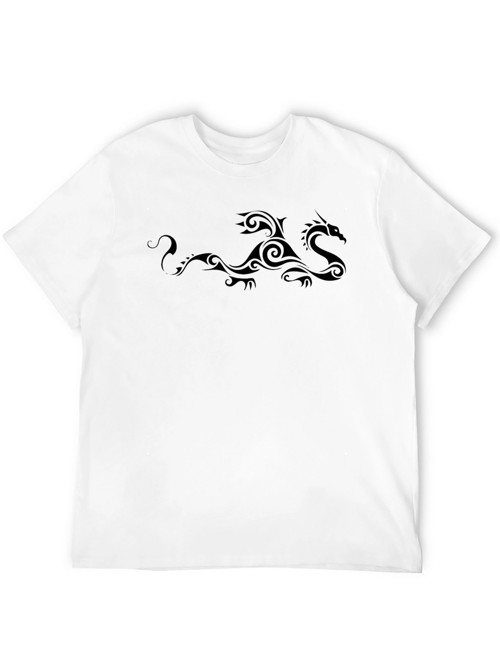 Tribal Dragon Graphic Print Crew Neck T-Shirt