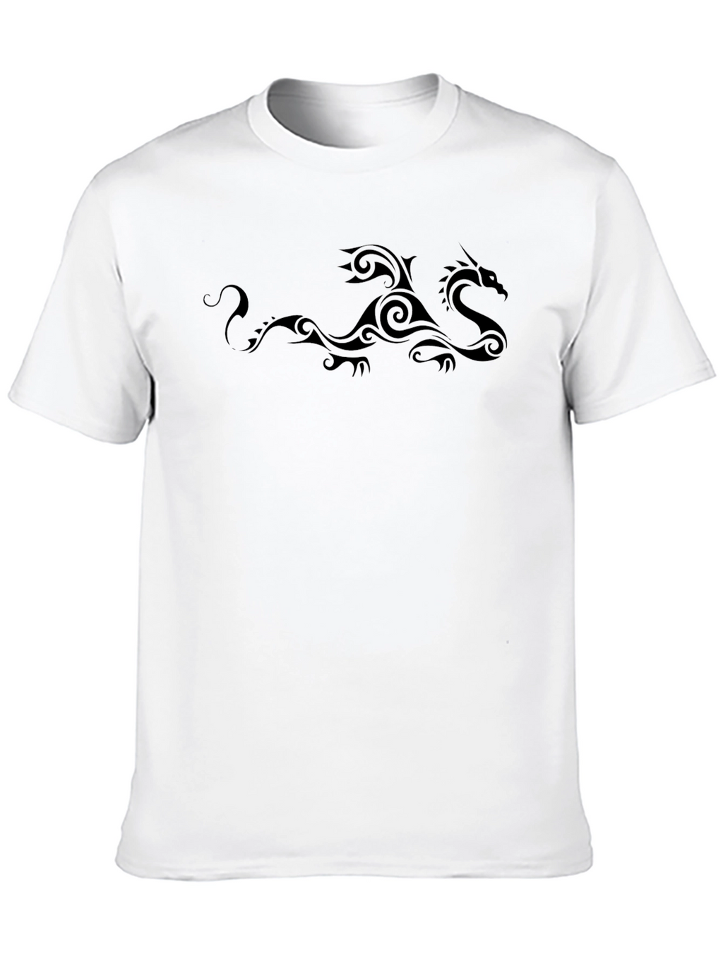 Tribal Dragon Graphic Print Crew Neck T-Shirt