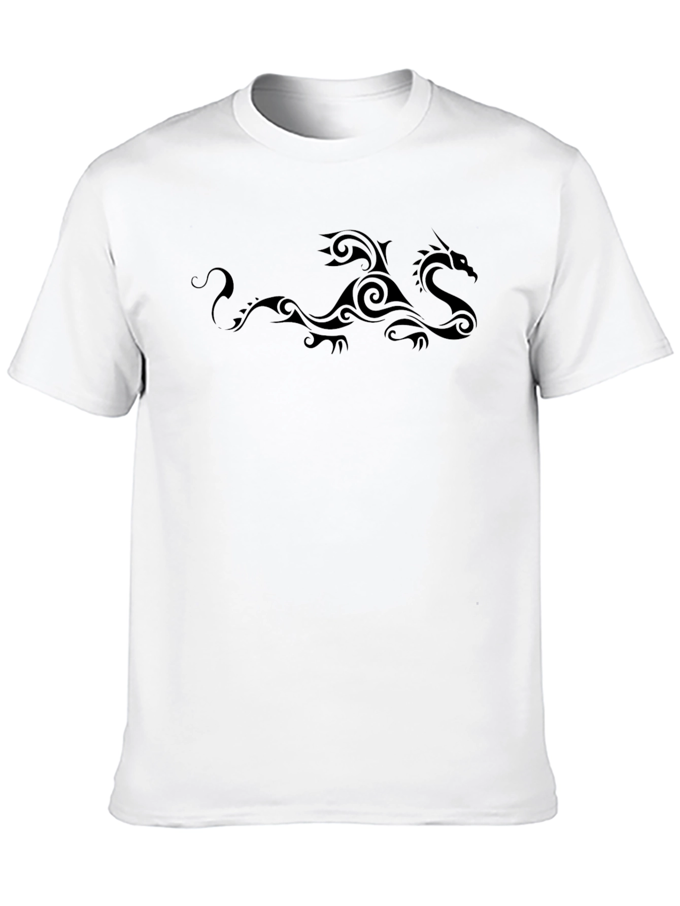 Tribal Dragon Graphic Print Crew Neck T-Shirt