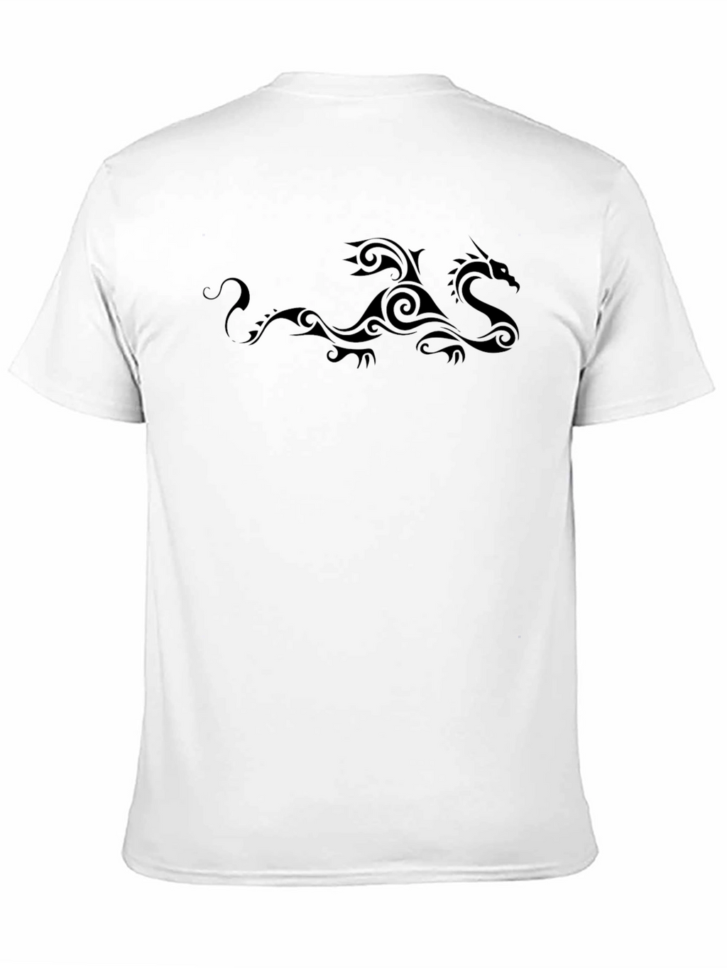 Tribal Dragon Graphic Print Crew Neck T-Shirt