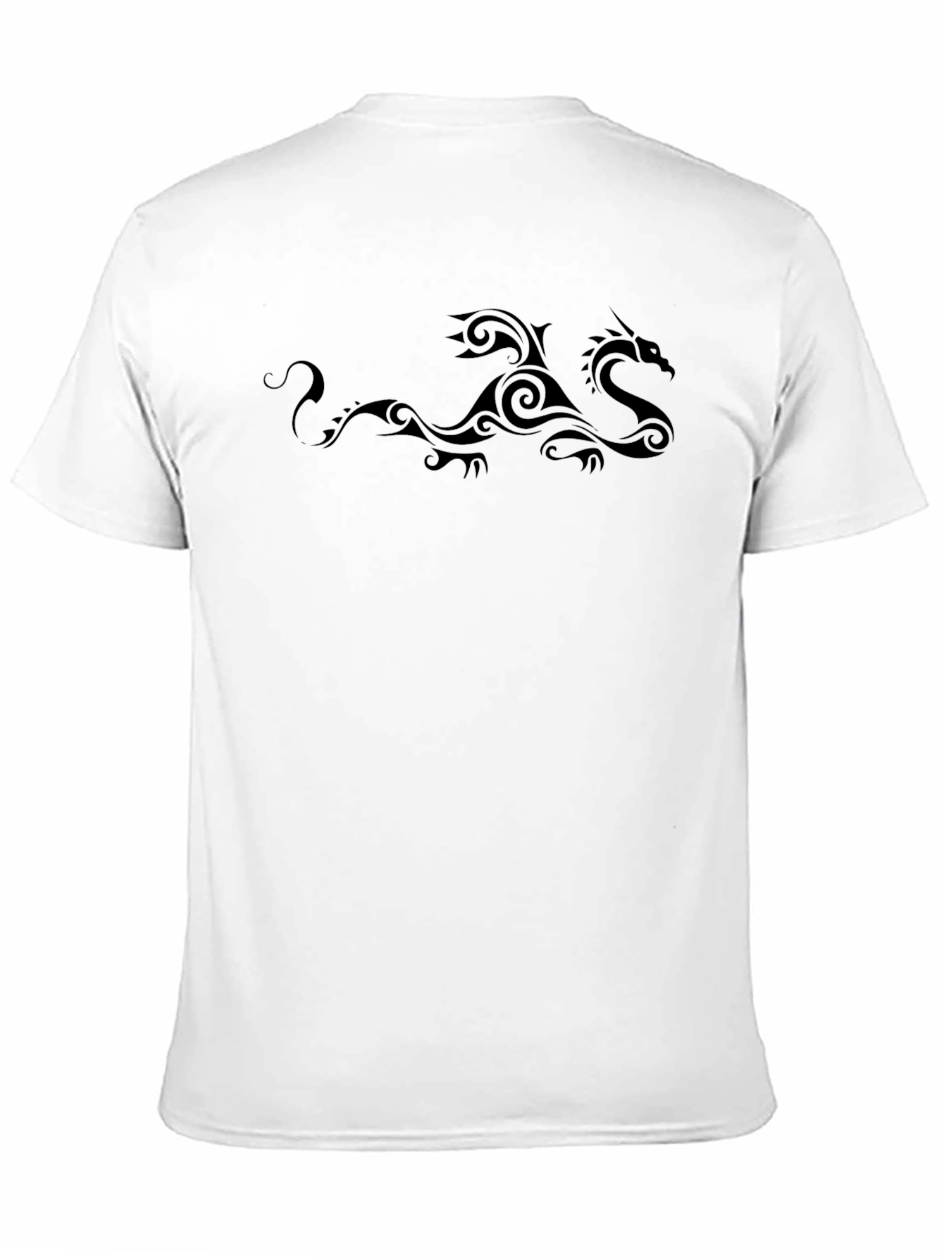 Tribal Dragon Graphic Print Crew Neck T-Shirt