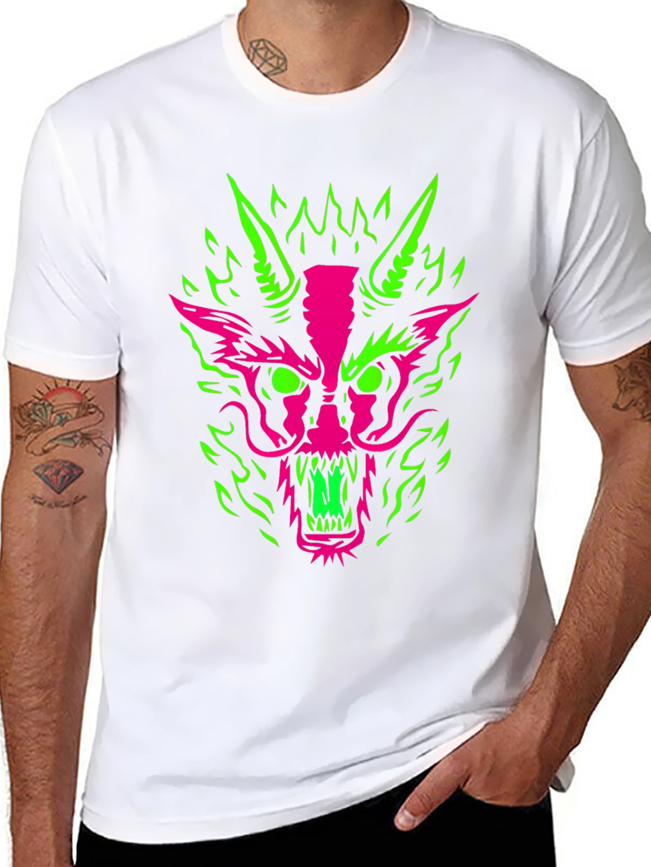 Neon Dragon Graphic Tee - Bold & Edgy Style