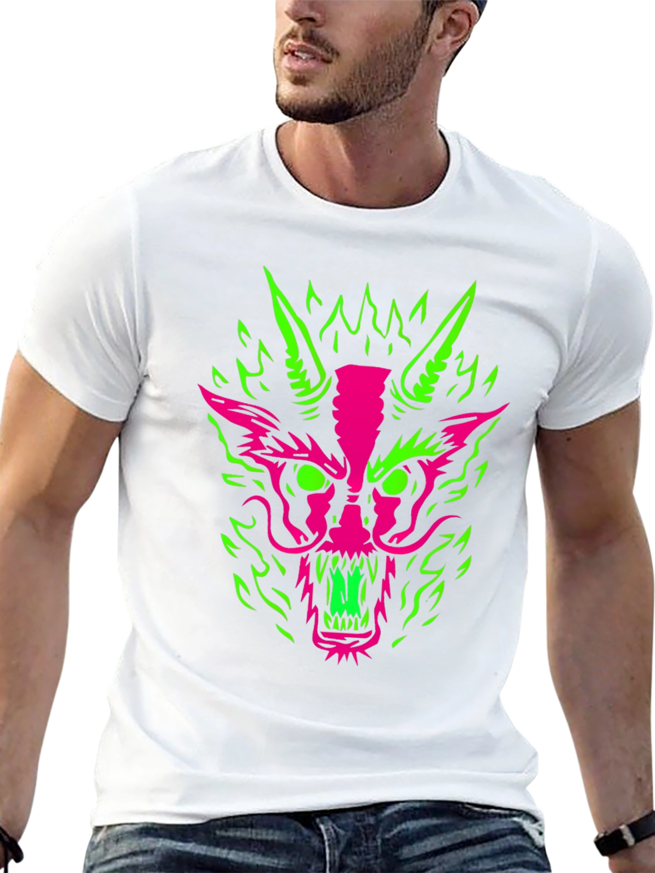 Neon Dragon Graphic Tee - Bold & Edgy Style