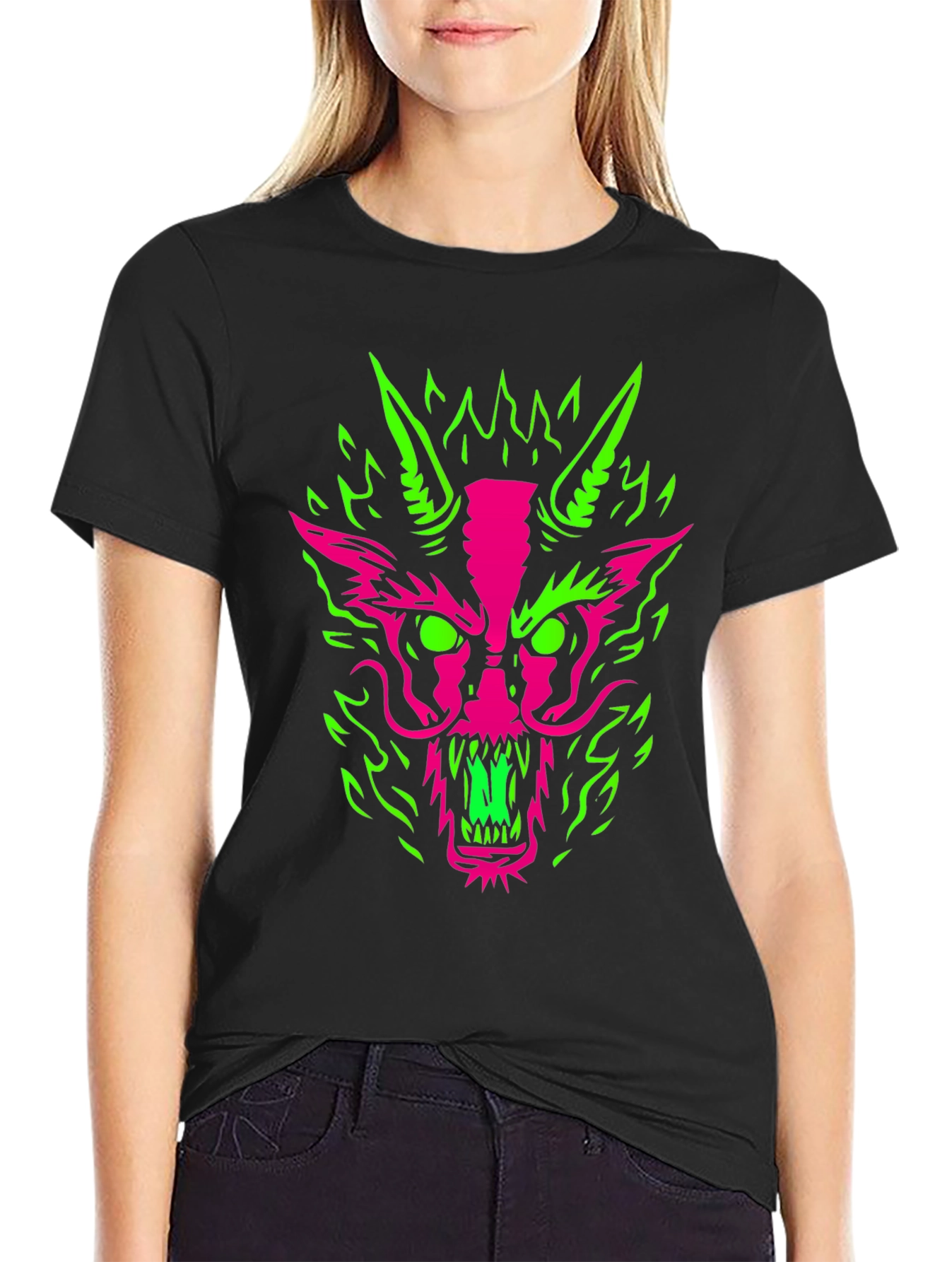 Neon Dragon Graphic Tee - Bold & Edgy Style