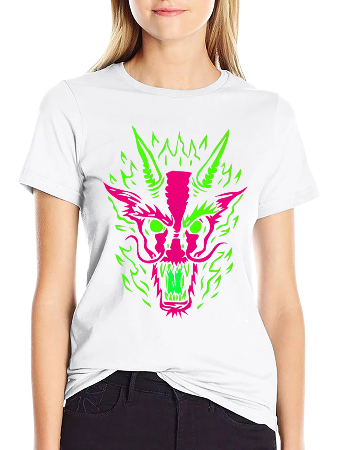 Neon Dragon Graphic Tee - Bold & Edgy Style