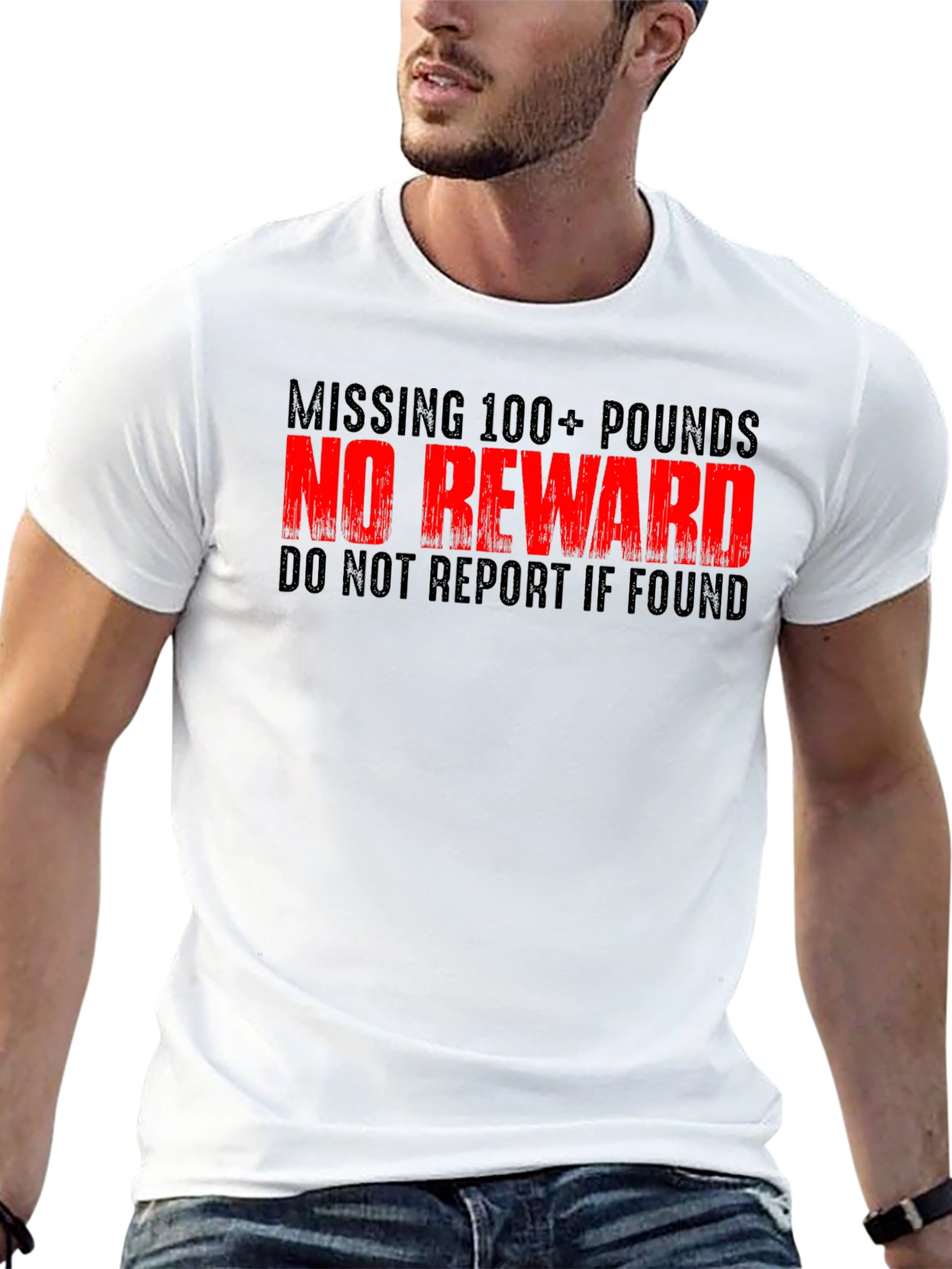 Funny Weight Loss T-Shirt - Missing 100+ Pounds