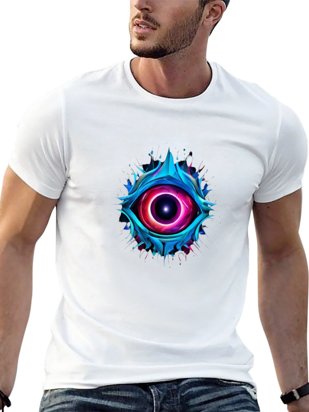 Abstract Eye Graphic T-Shirt - Mens Black Tee