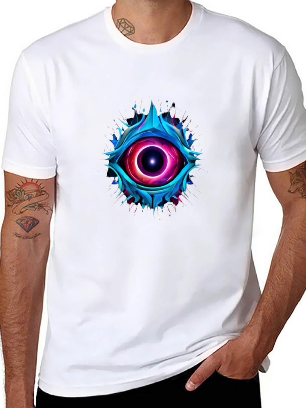 Abstract Eye Graphic T-Shirt - Mens Black Tee