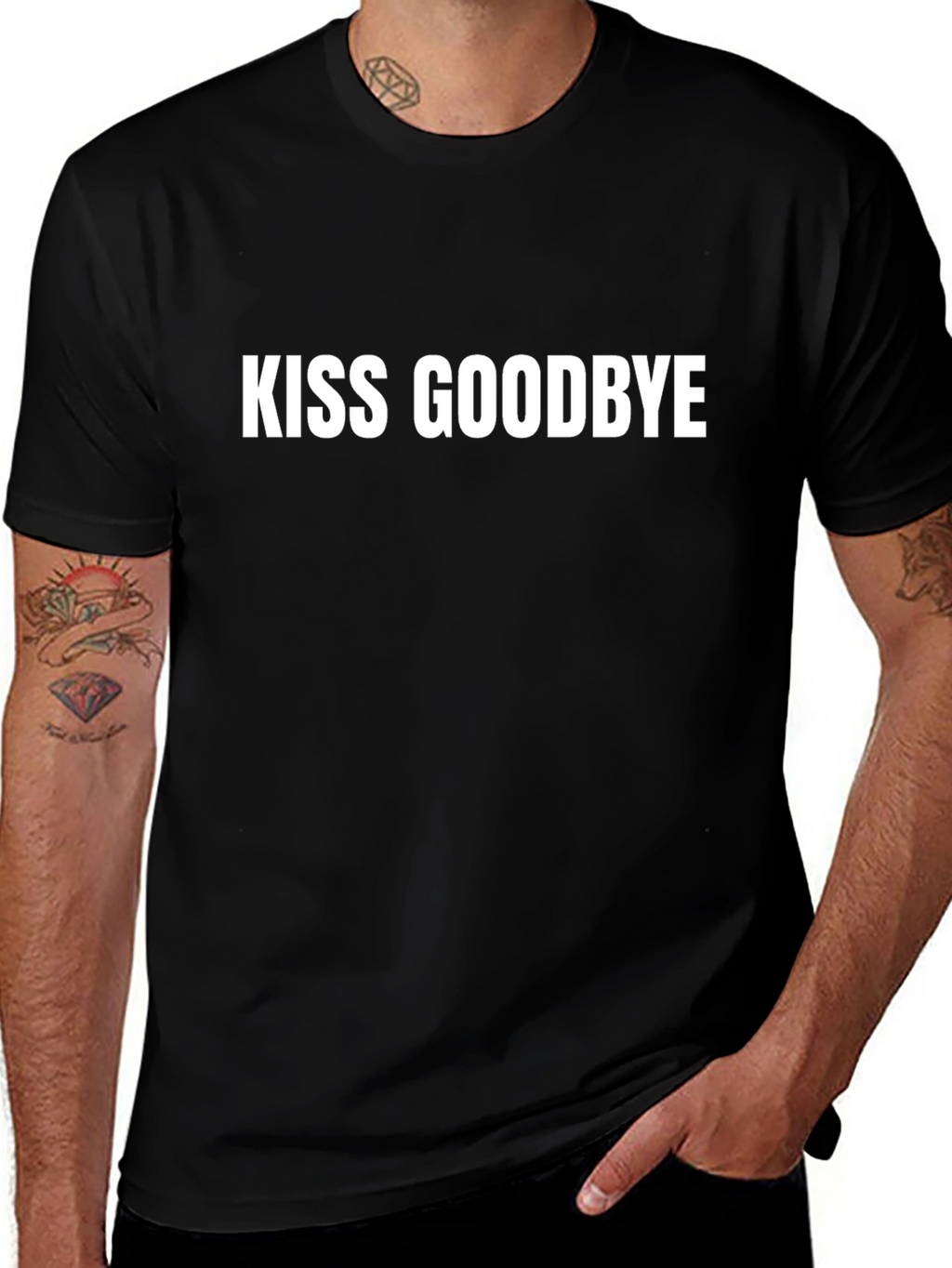 Kiss Goodbye Black Cotton Tee