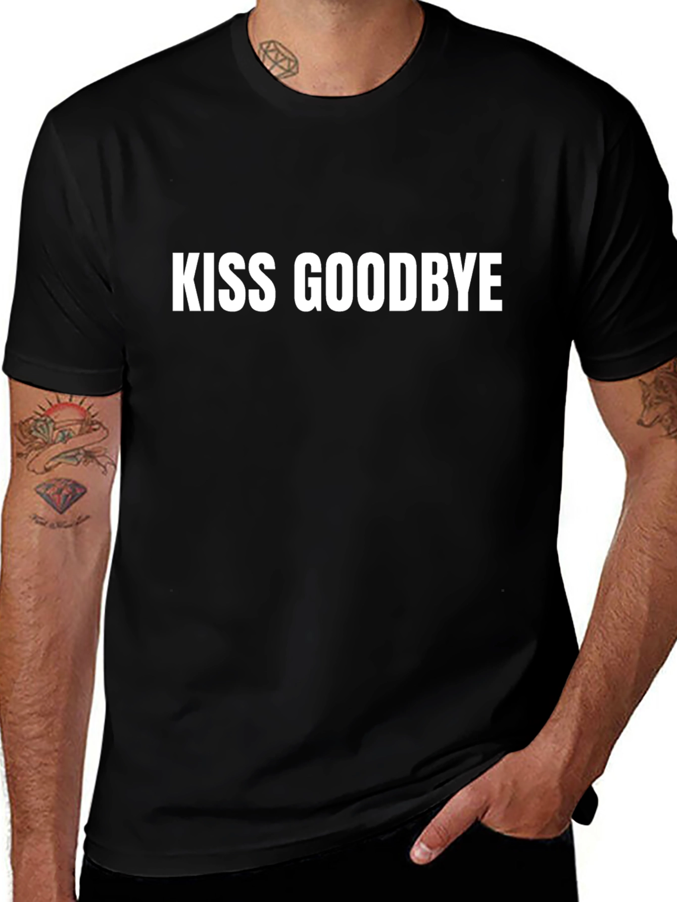 Kiss Goodbye Black Cotton Tee
