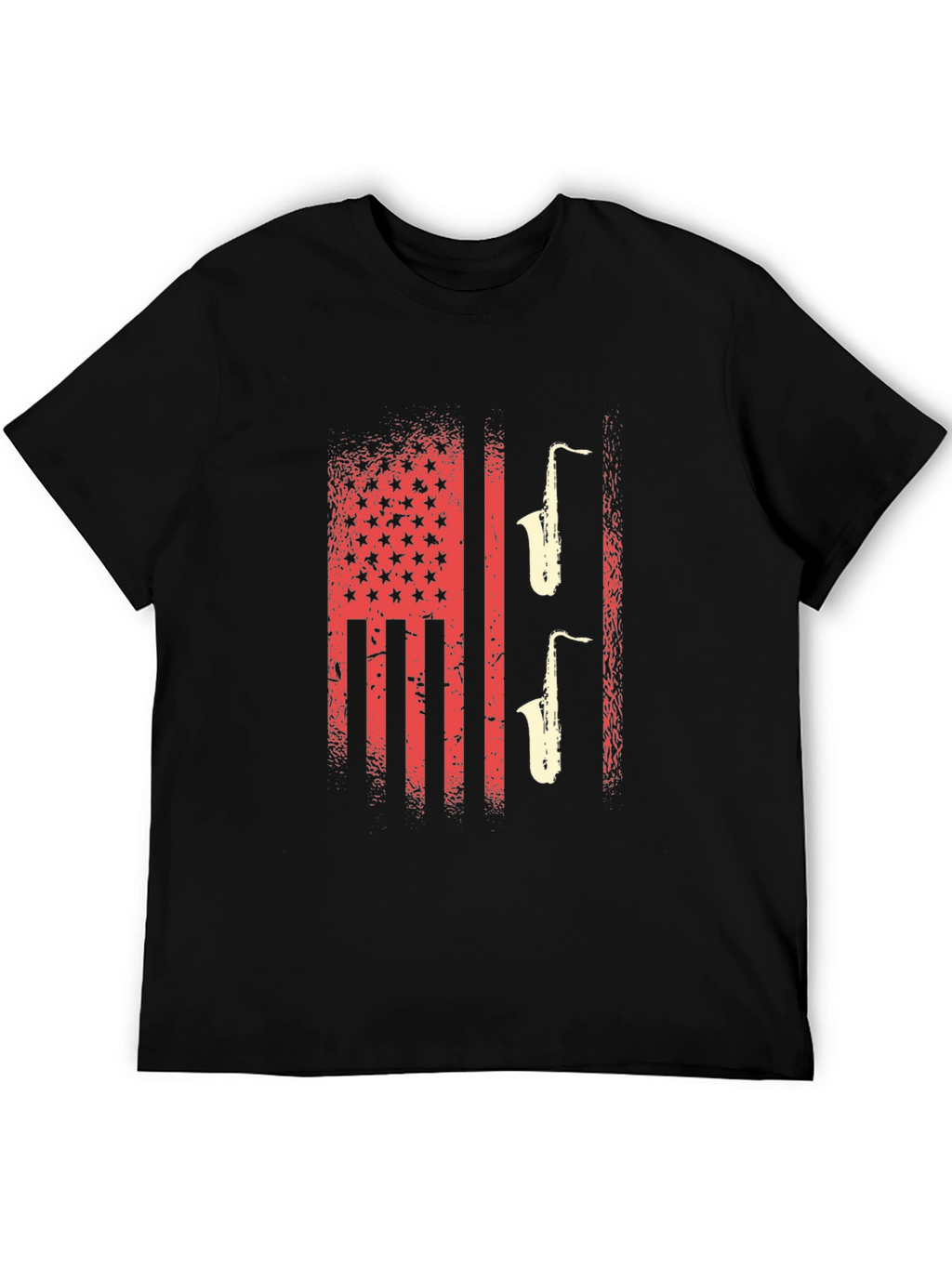 American Flag Saxophone Graphic Tee