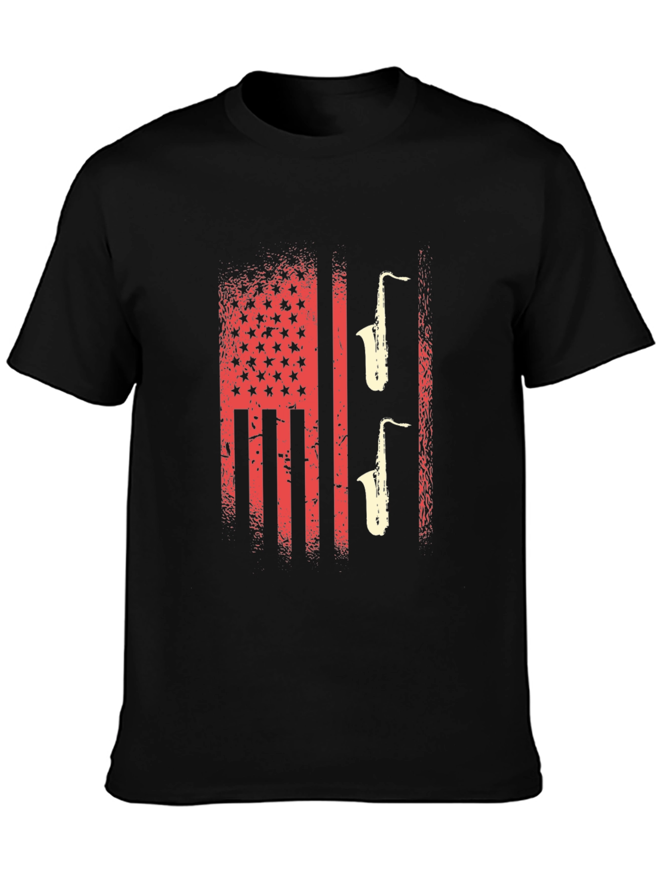 American Flag Saxophone Graphic Tee