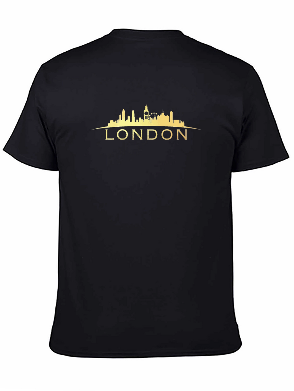 London Skyline Graphic Tee - Black Cotton T-Shirt