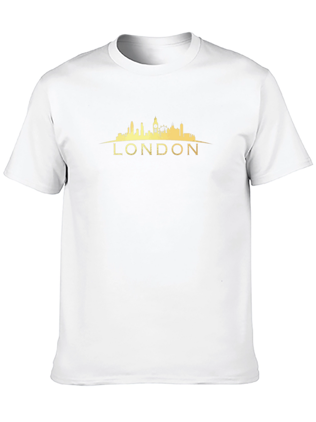 London Skyline Graphic Tee - Black Cotton T-Shirt