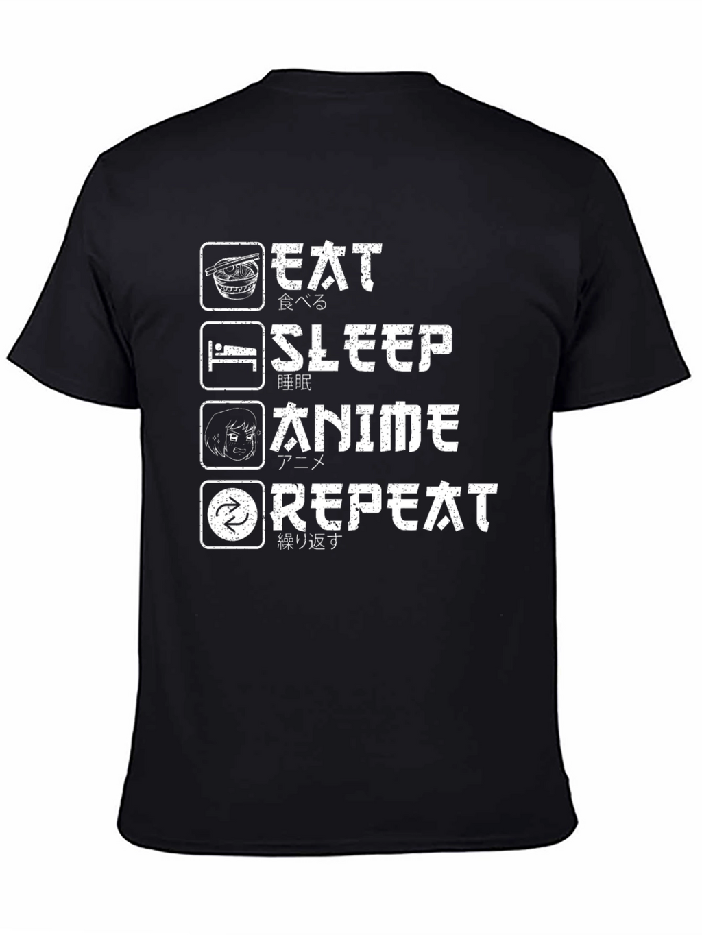 Eat Sleep Anime Repeat Graphic T-Shirt