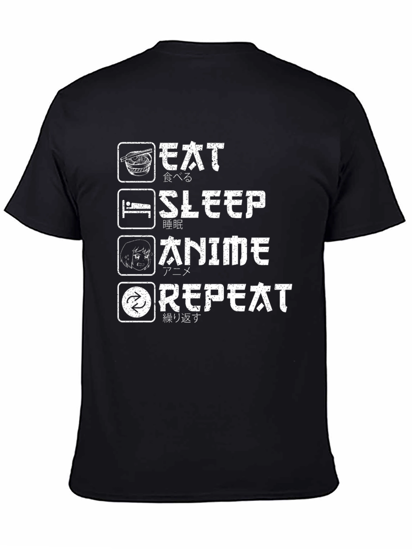Eat Sleep Anime Repeat Graphic T-Shirt