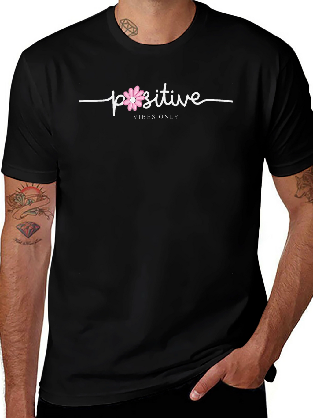 Positive Vibes Only Black T-Shirt