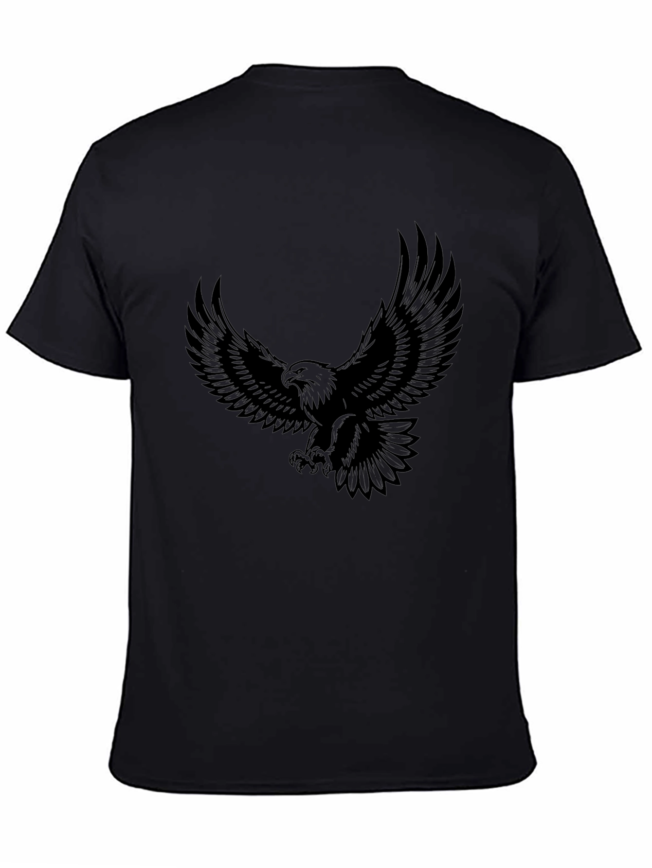 Mens Black Eagle Graphic Tee - Short Sleeve