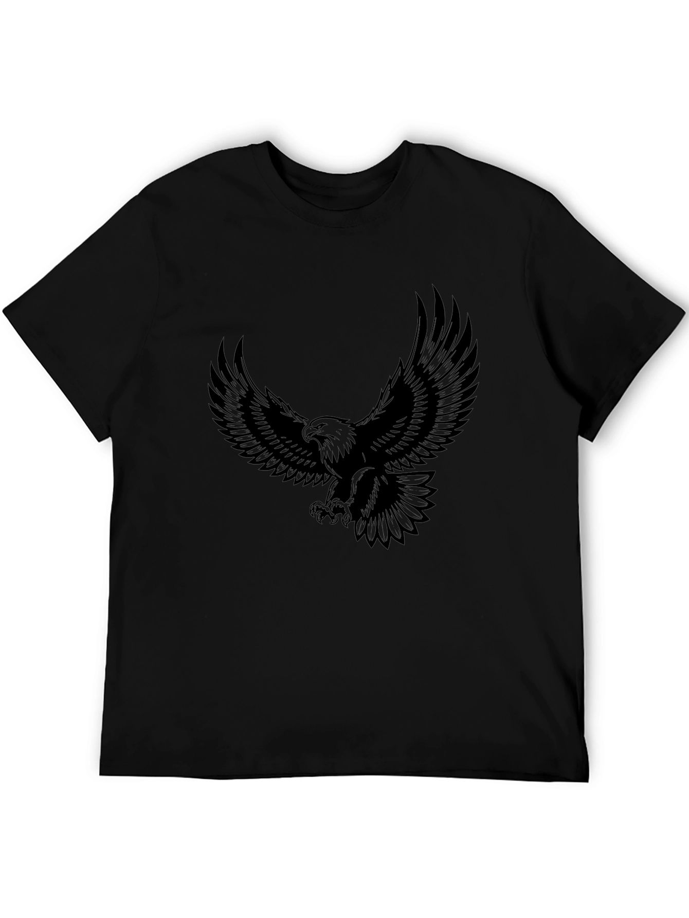 Mens Black Eagle Graphic Tee - Short Sleeve