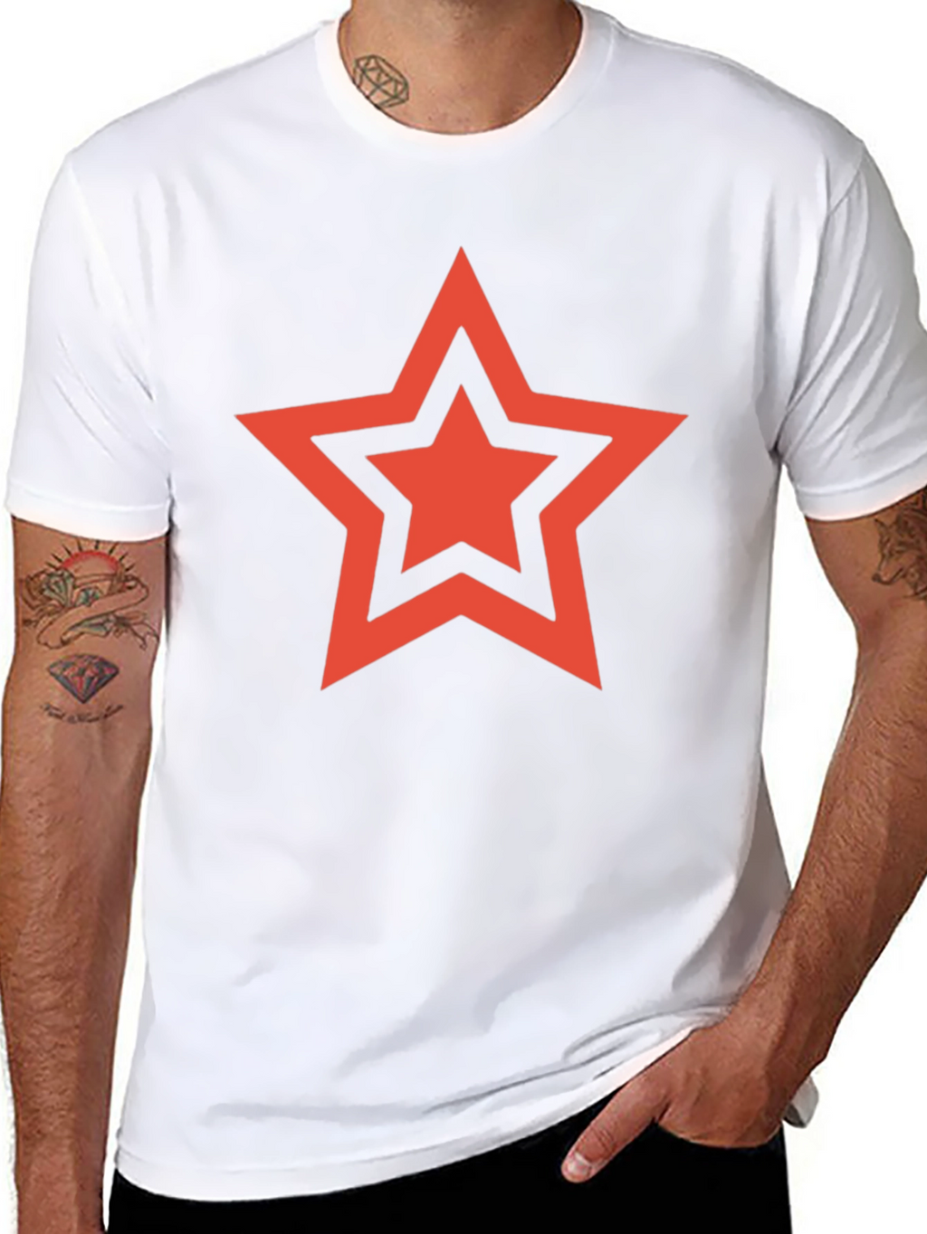 Red Star Graphic Black T-Shirt