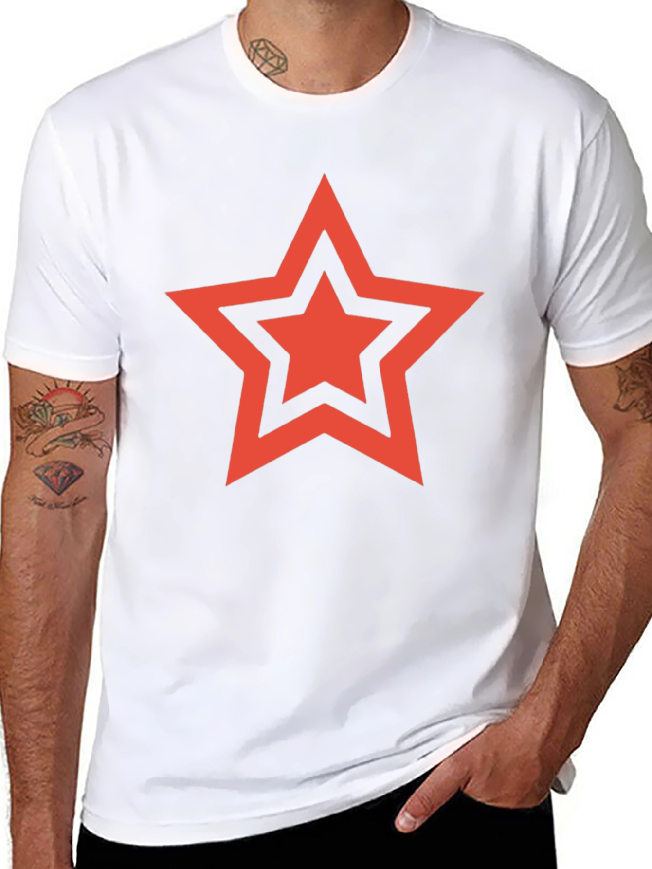 Red Star Graphic Black T-Shirt