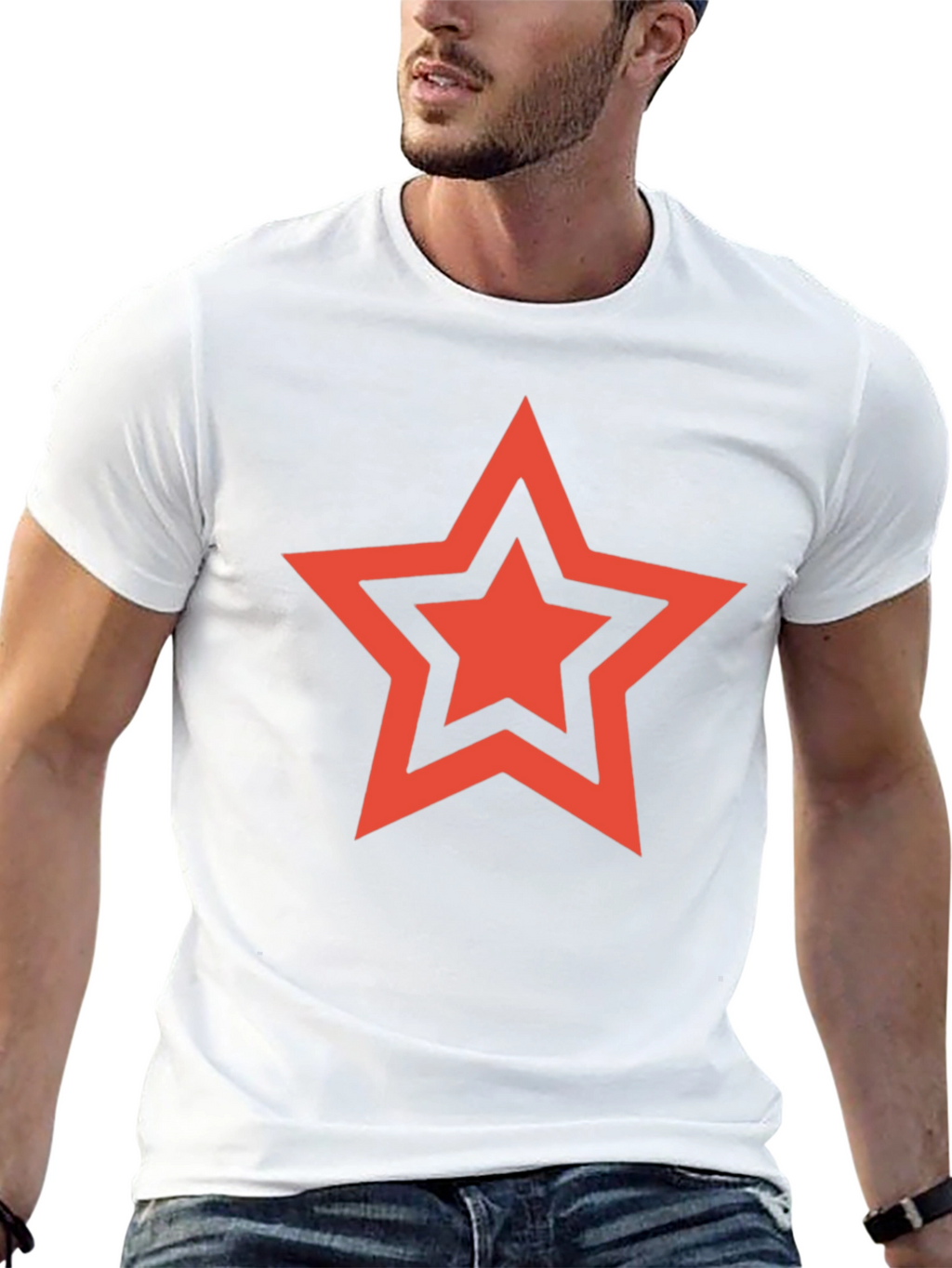 Red Star Graphic Black T-Shirt