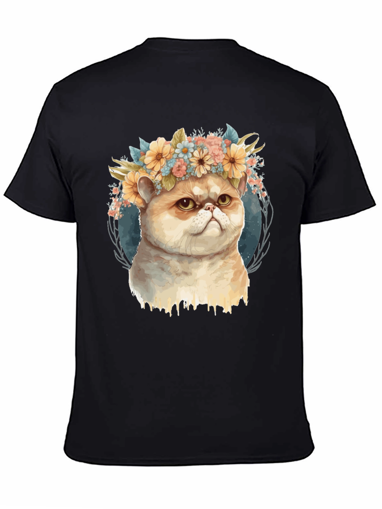 Cute Cat Flower Crown T-Shirt