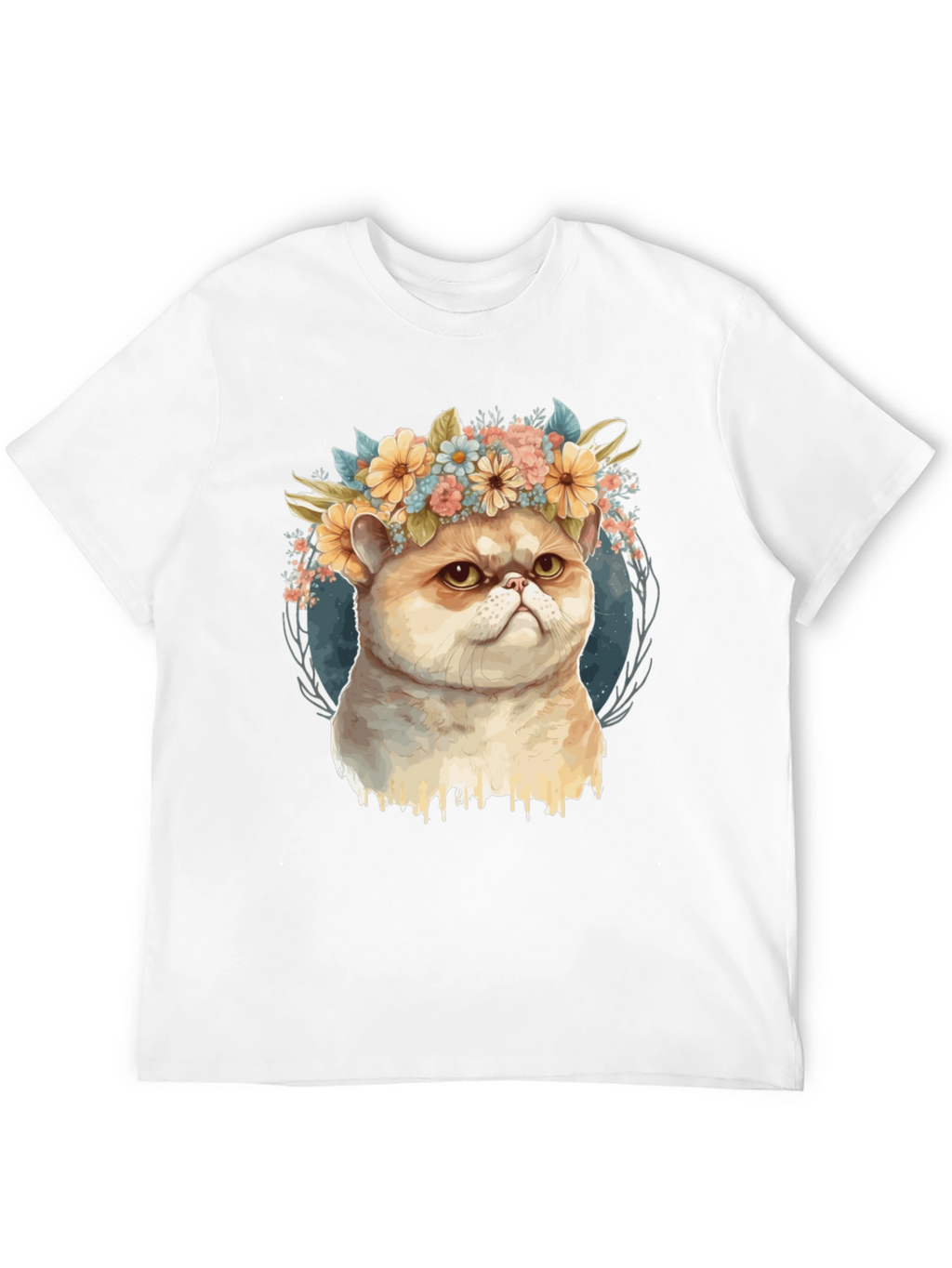 Cute Cat Flower Crown T-Shirt