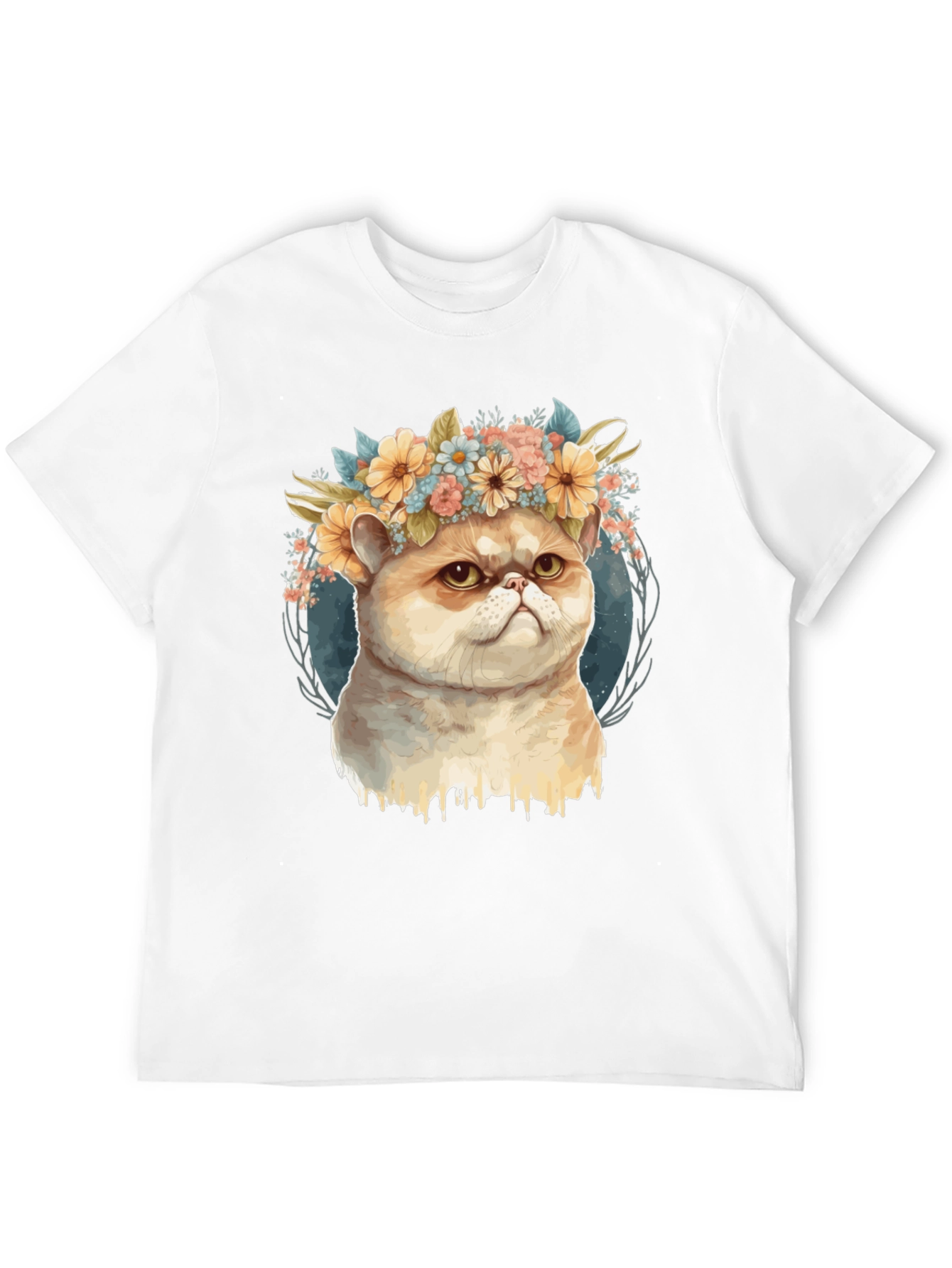 Cute Cat Flower Crown T-Shirt