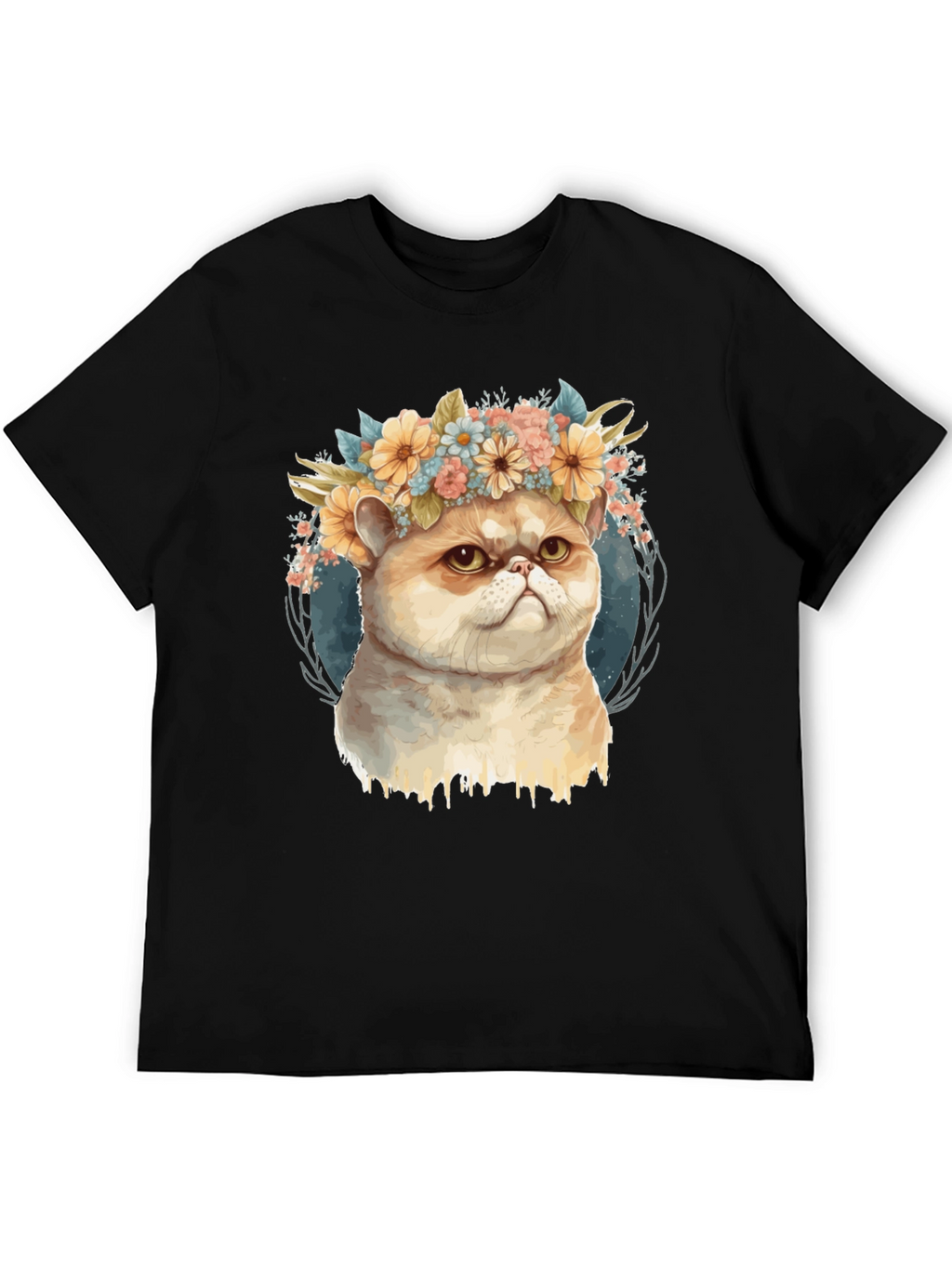 Cute Cat Flower Crown T-Shirt