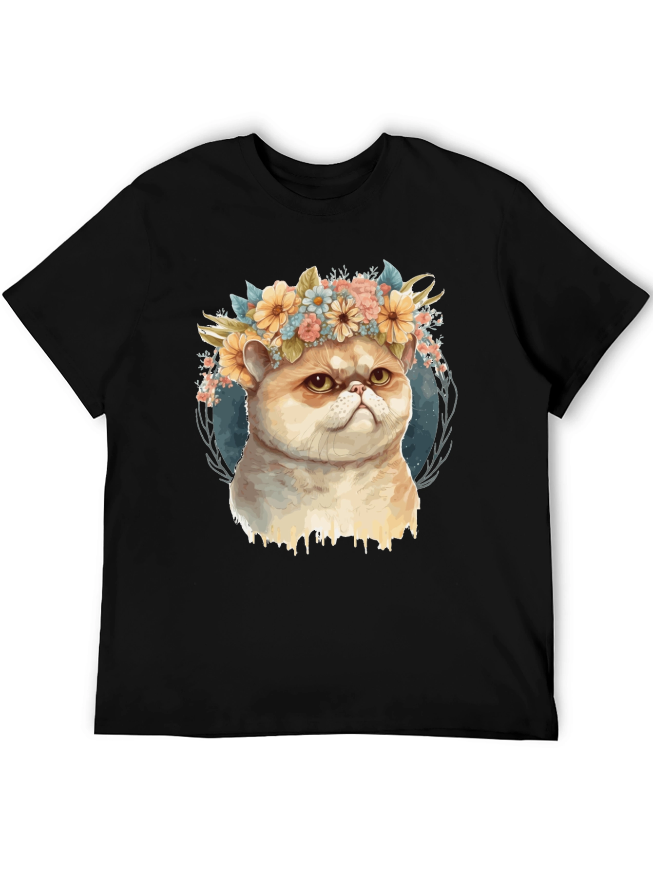 Cute Cat Flower Crown T-Shirt
