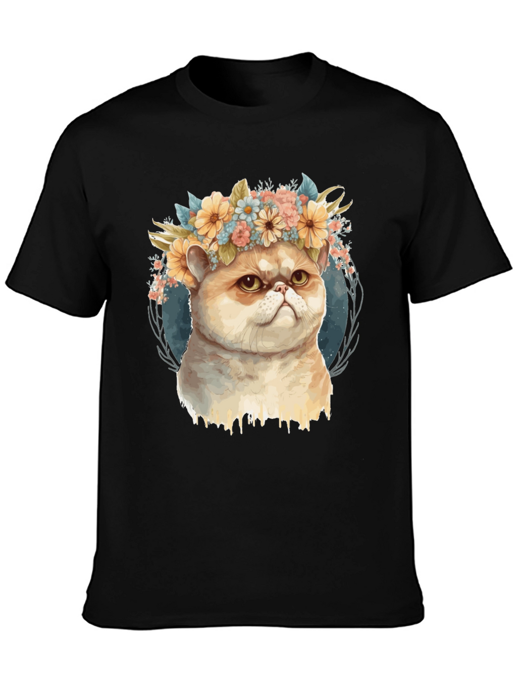Cute Cat Flower Crown T-Shirt