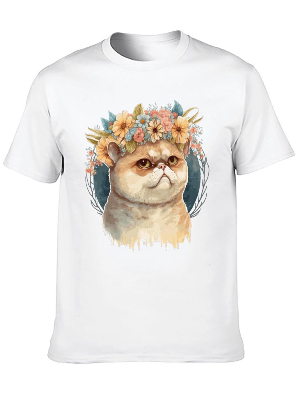 Cute Cat Flower Crown T-Shirt