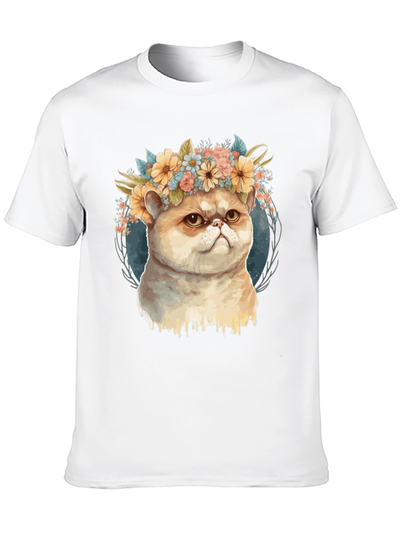 Cute Cat Flower Crown T-Shirt