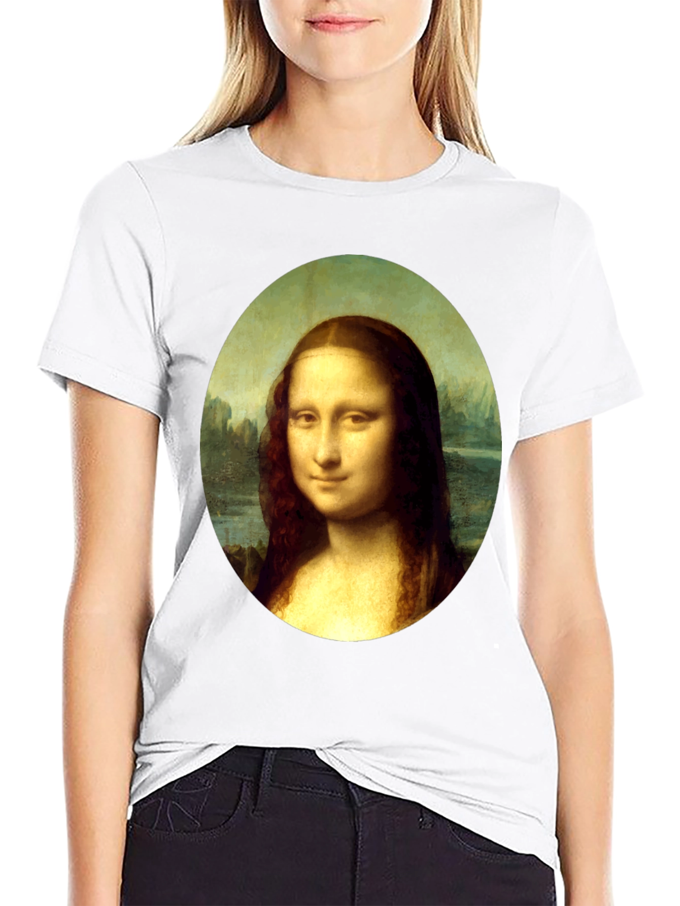 Mona Lisa Graphic T-Shirt - Black