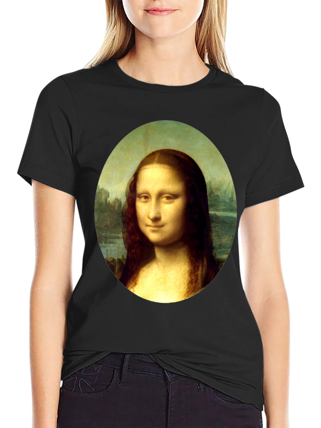 Mona Lisa Graphic T-Shirt - Black