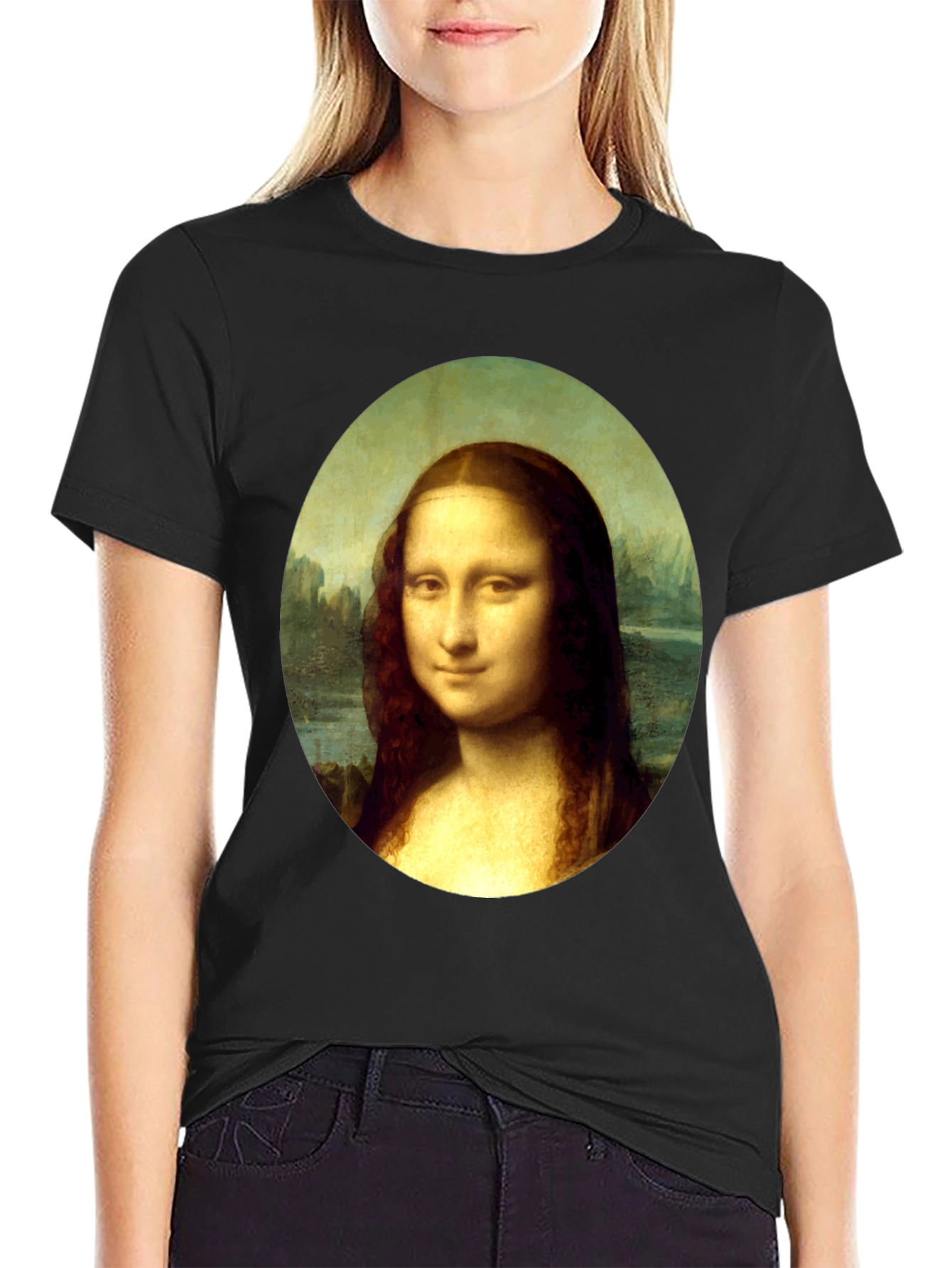 Mona Lisa Graphic T-Shirt - Black